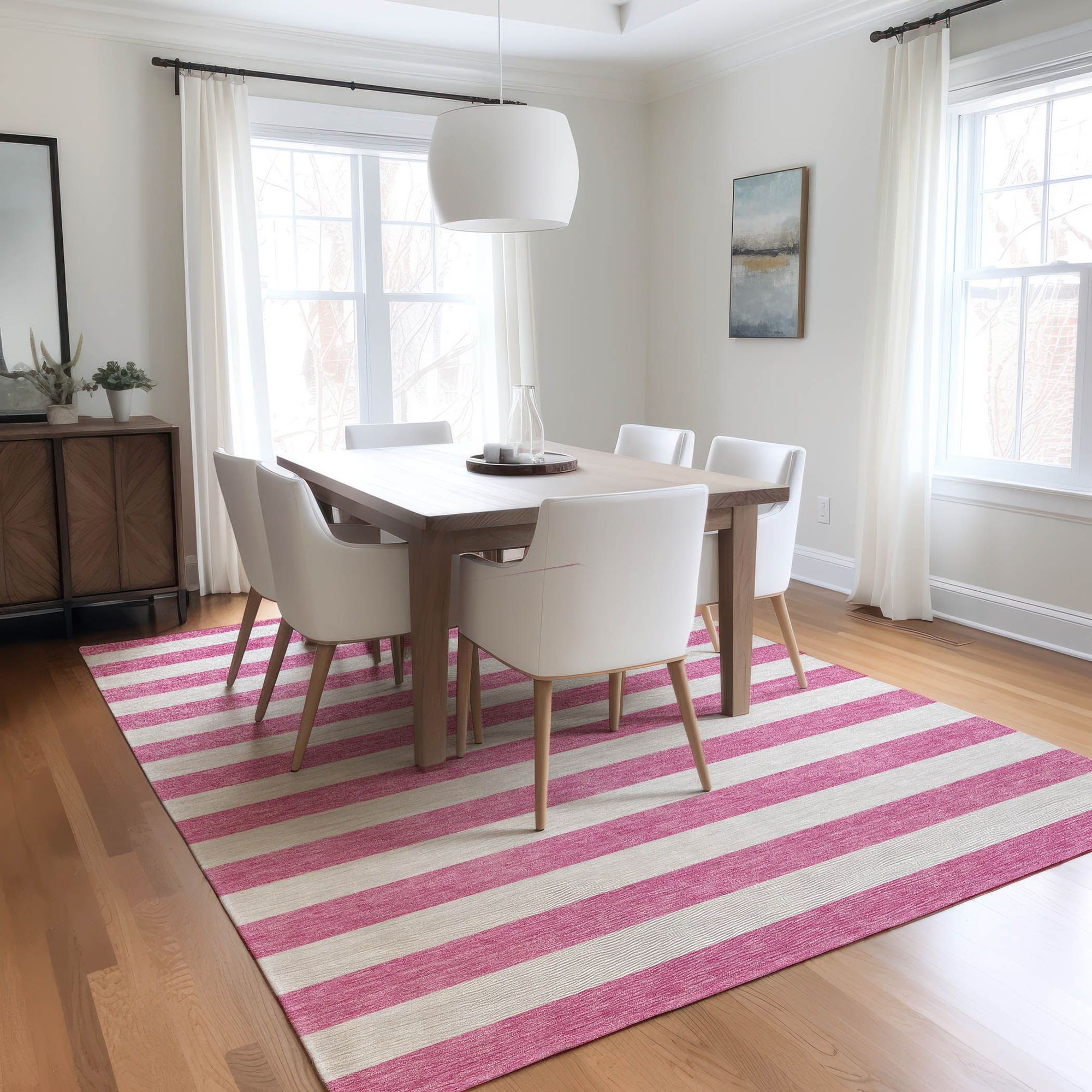 Machine Made ACN528 Pink  Rugs 