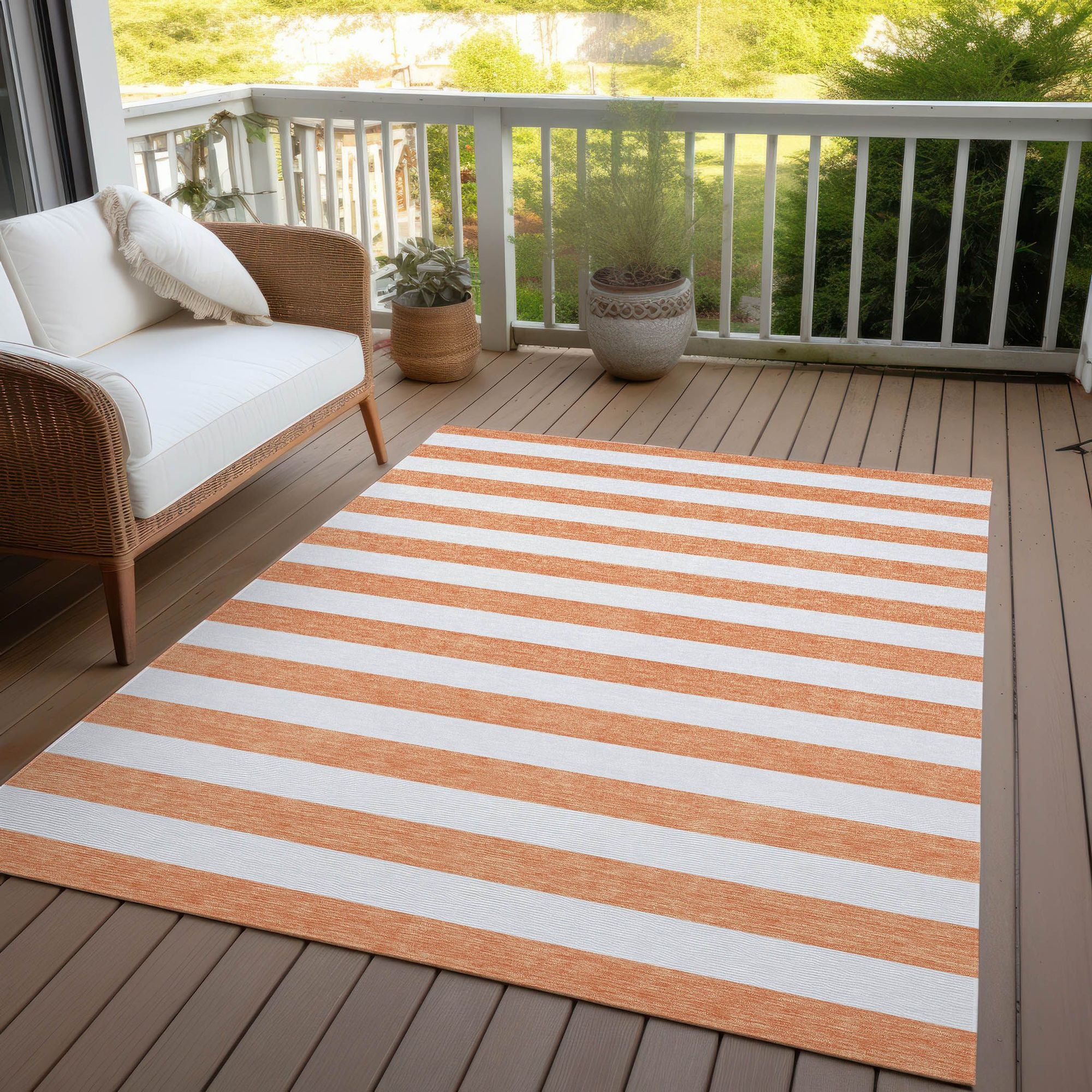 Machine Made ACN528 Salmon Orange Rugs 
