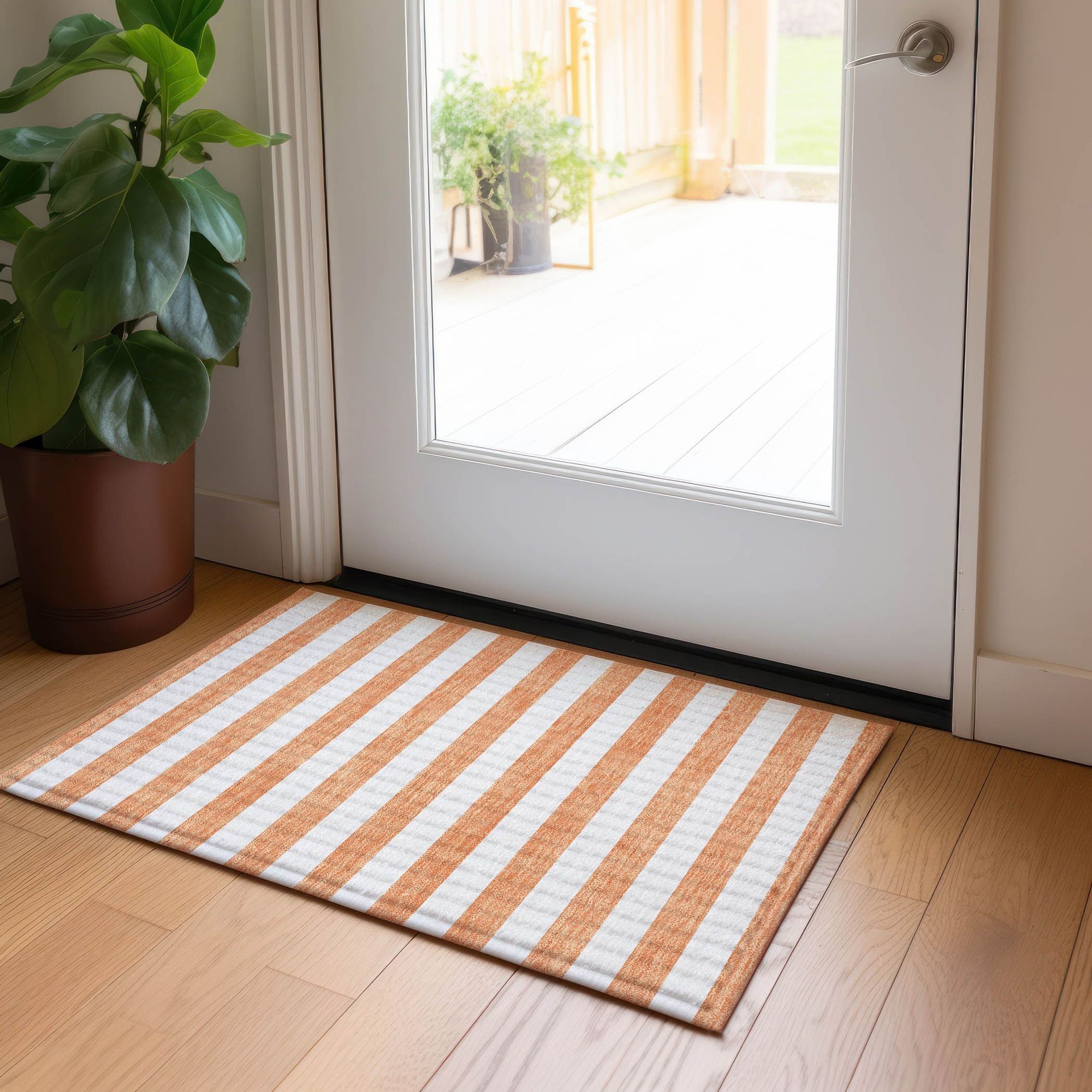 Machine Made ACN528 Salmon Orange Rugs 