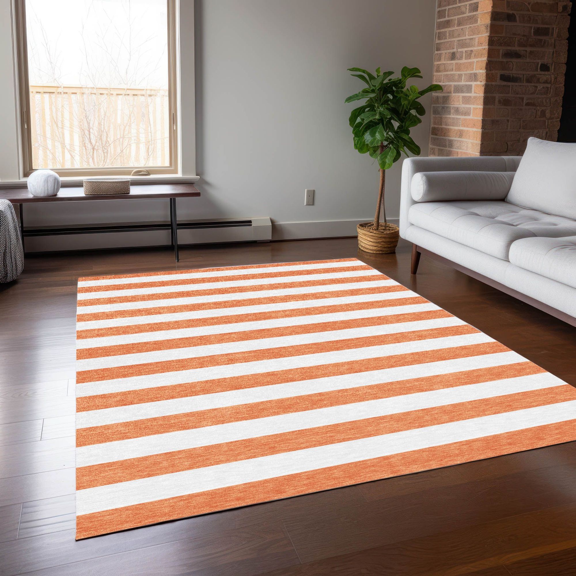 Machine Made ACN528 Salmon Orange Rugs 