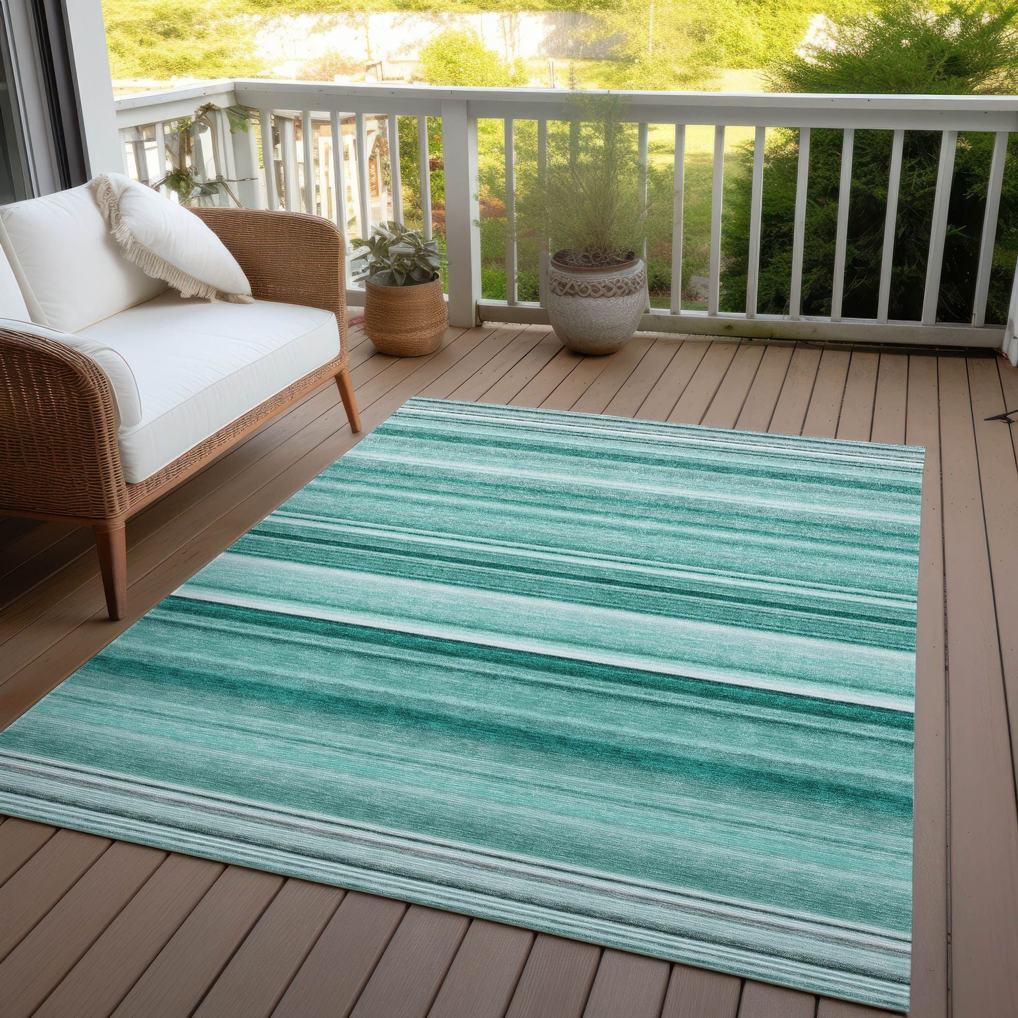 Machine Made ACN529 Aqua Teal Rugs 
