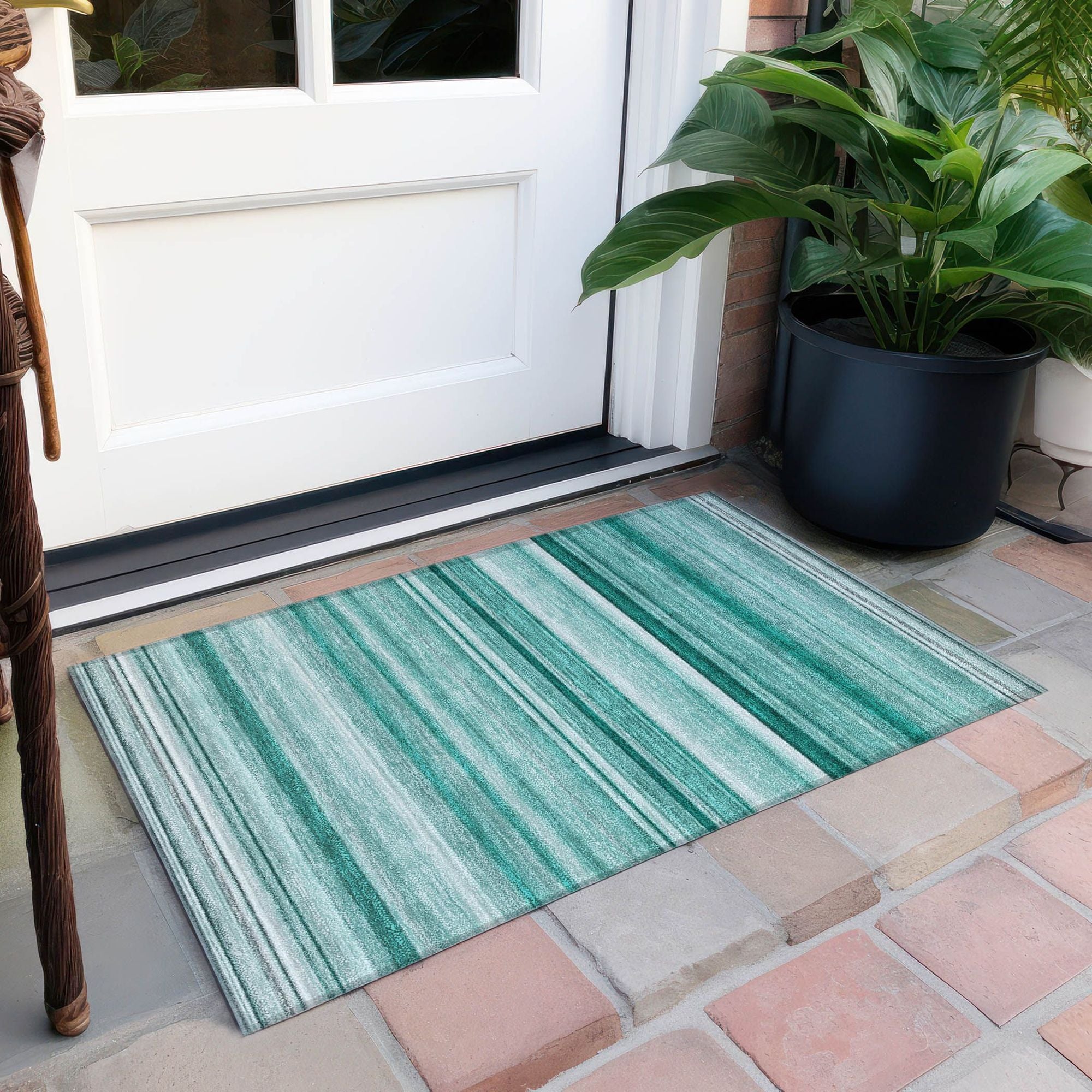 Machine Made ACN529 Aqua Teal Rugs 