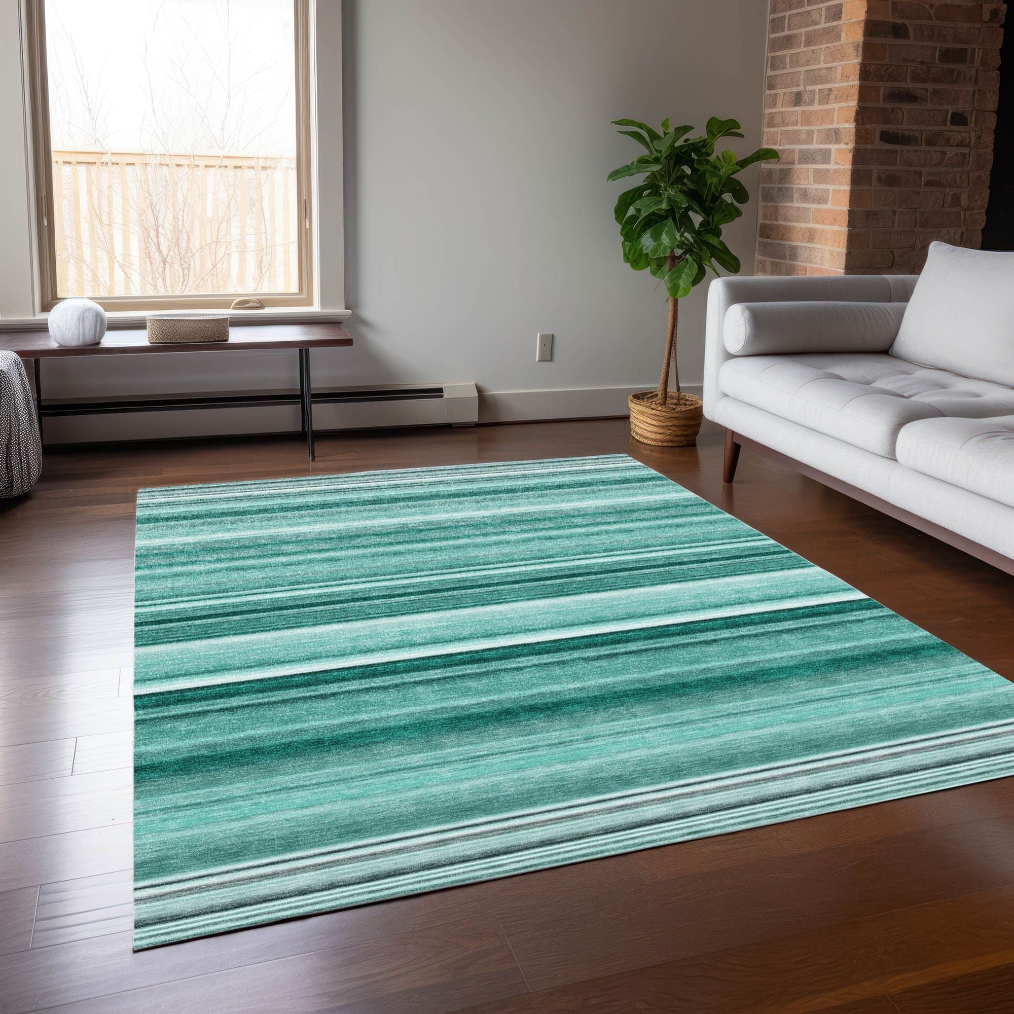 Machine Made ACN529 Aqua Teal Rugs 