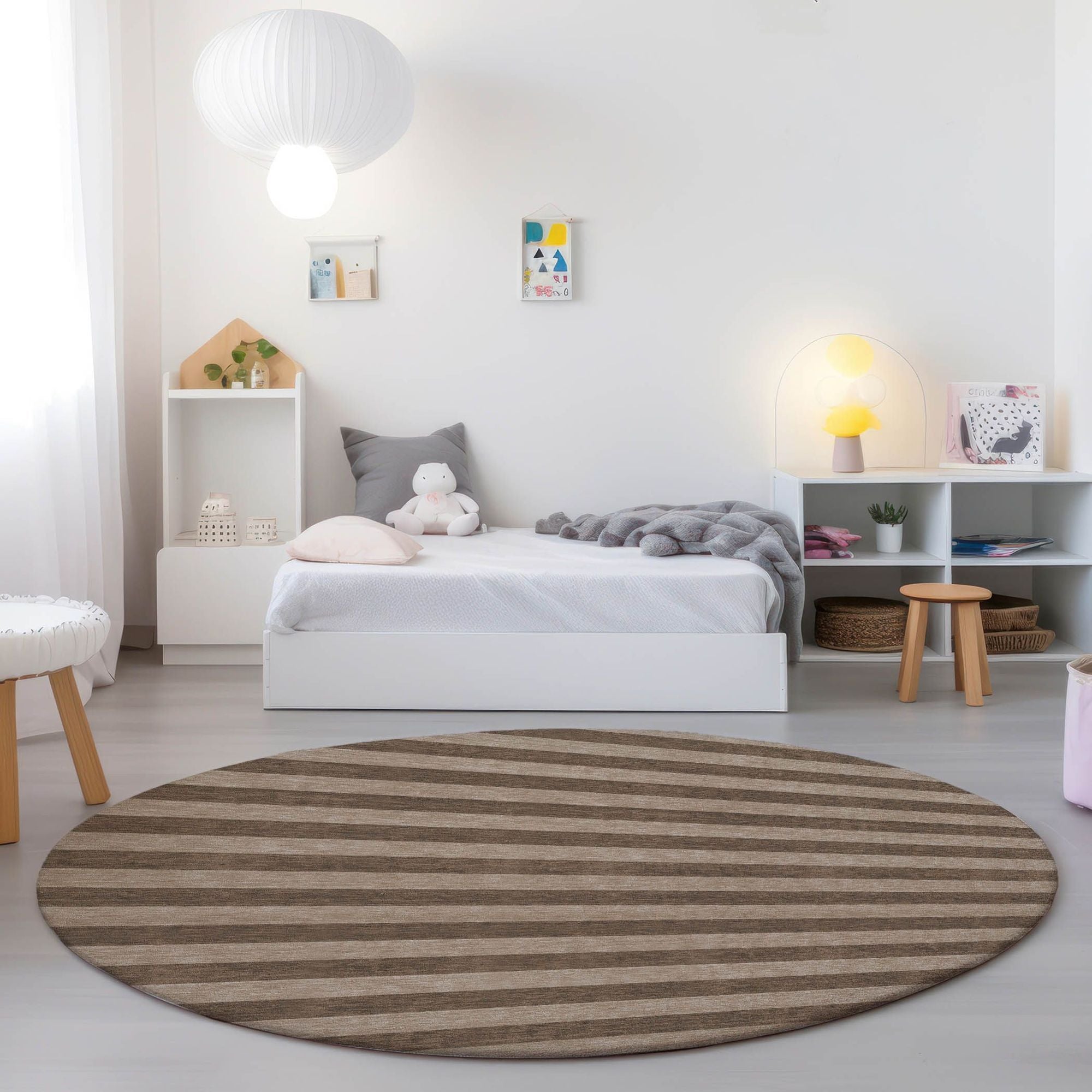 Machine Made ACN530 Coffee Brown Rugs 
