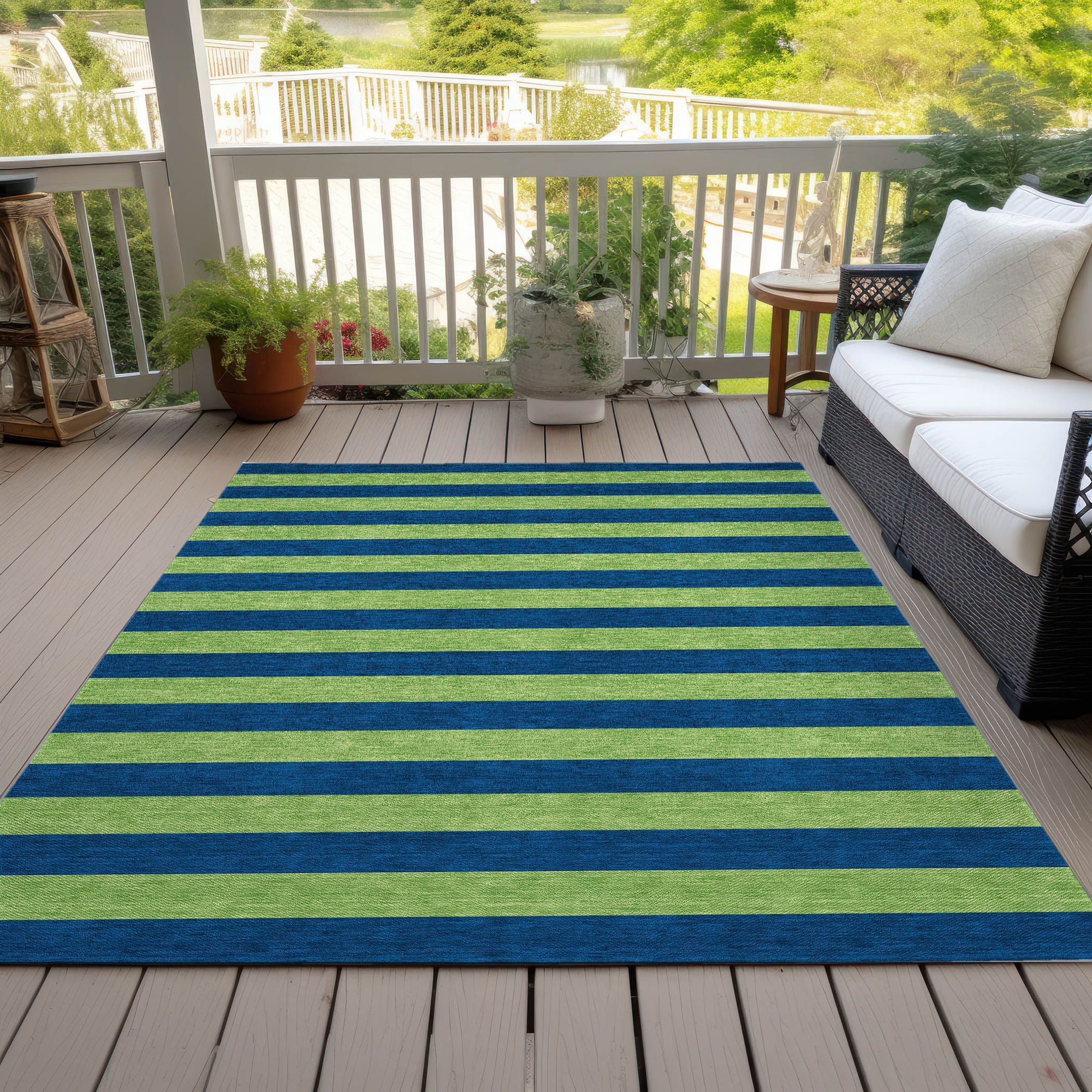 Machine Made ACN530 Navy Blue Rugs 