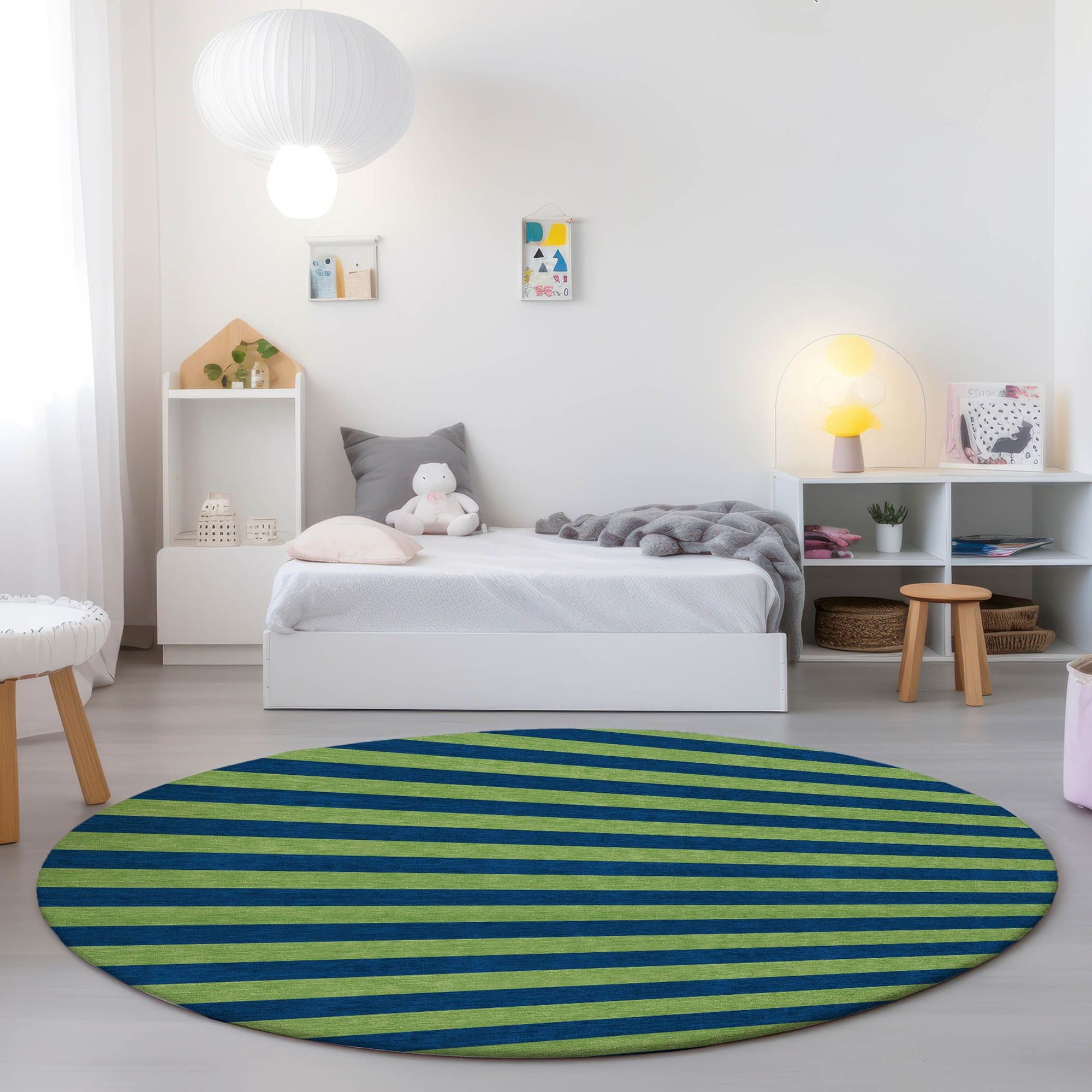 Machine Made ACN530 Navy Blue Rugs 
