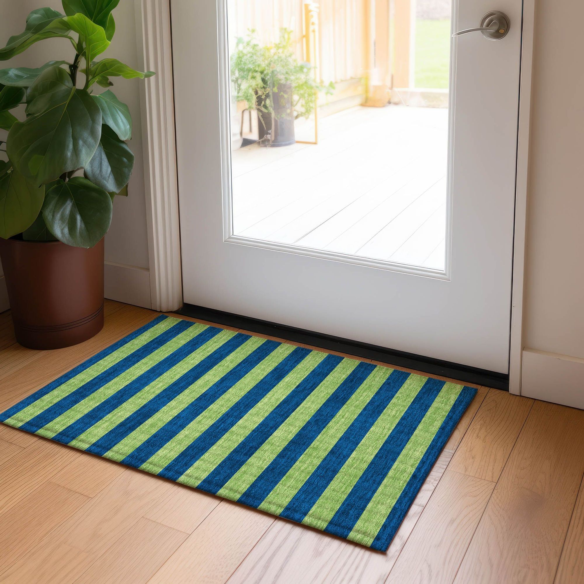 Machine Made ACN530 Navy Blue Rugs 
