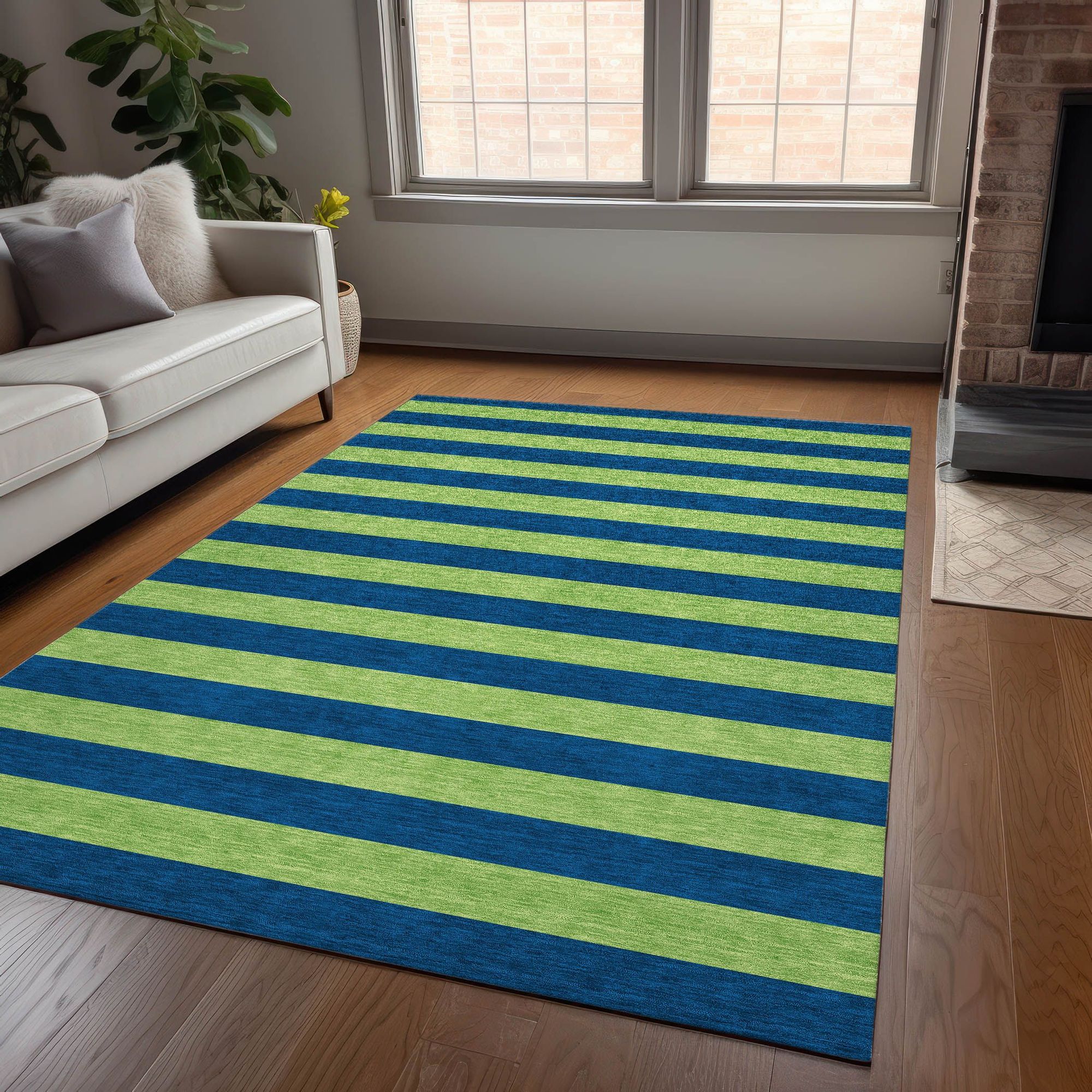 Machine Made ACN530 Navy Blue Rugs 
