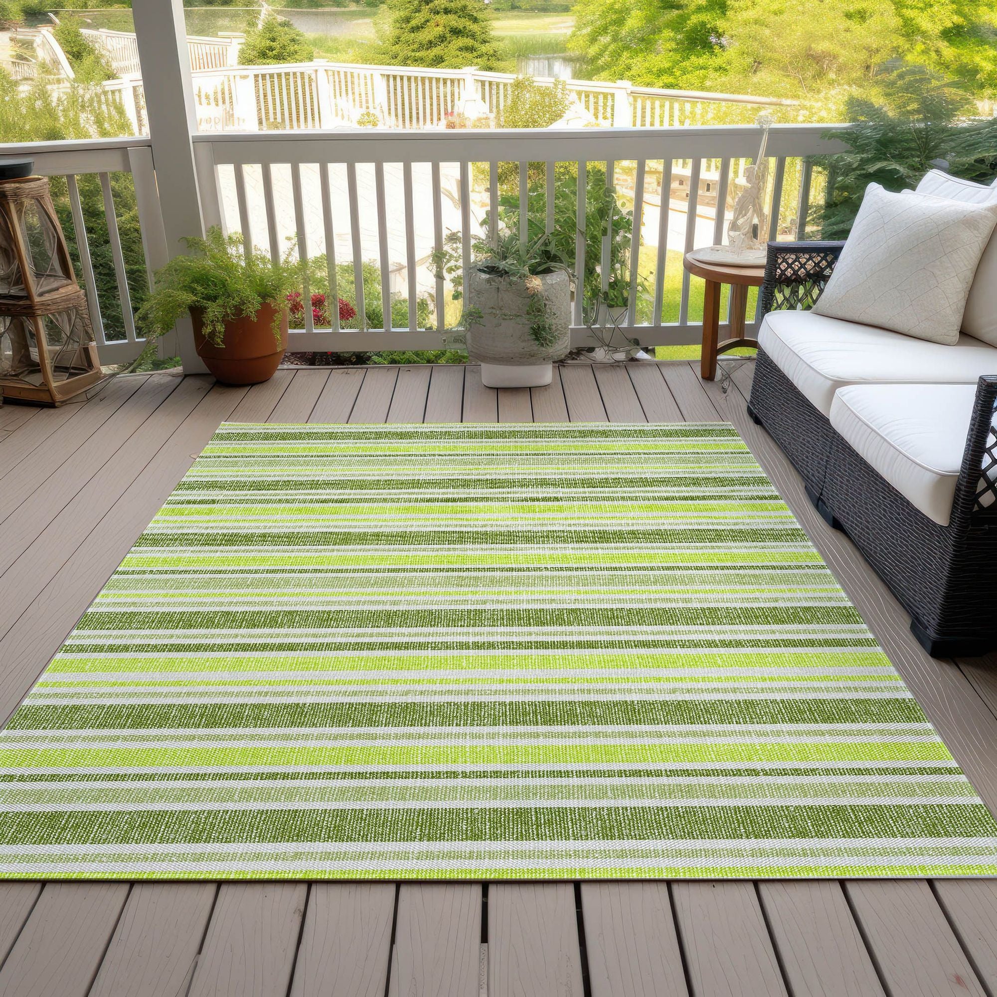 Machine Made ACN531 Fern Green Rugs 