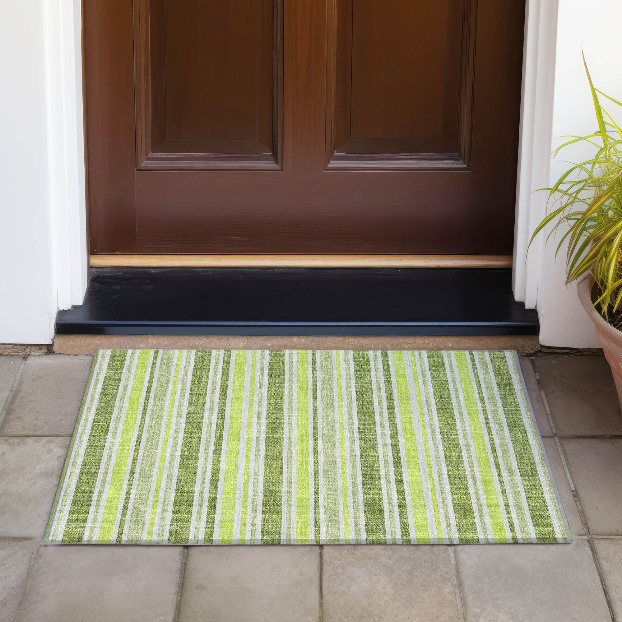 Machine Made ACN531 Fern Green Rugs 