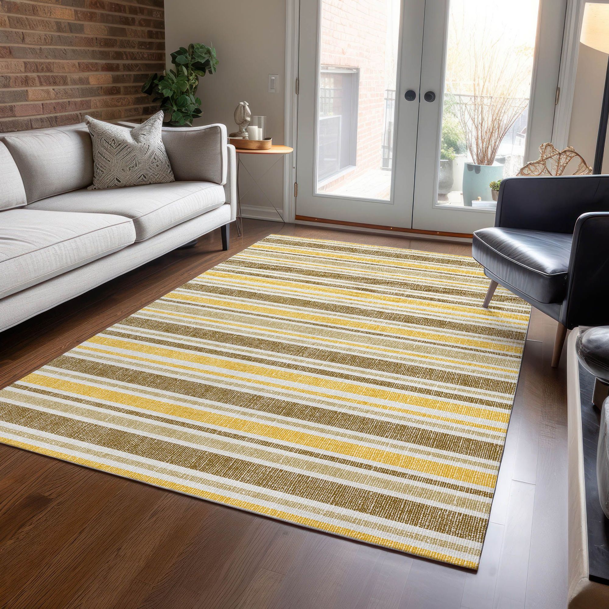 Machine Made ACN531 Mocha Brown Rugs 