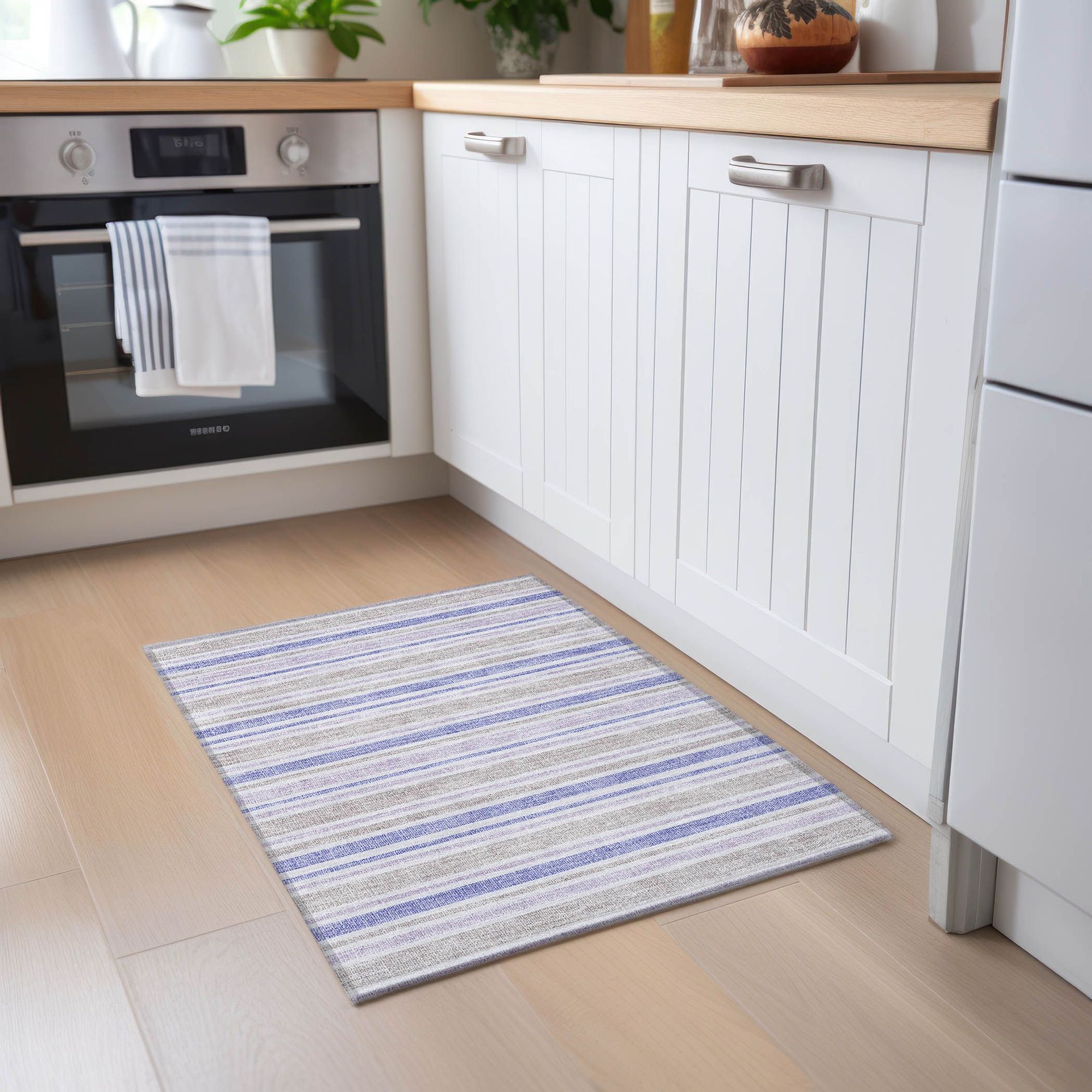 Machine Made ACN531 Navy Blue Rugs 