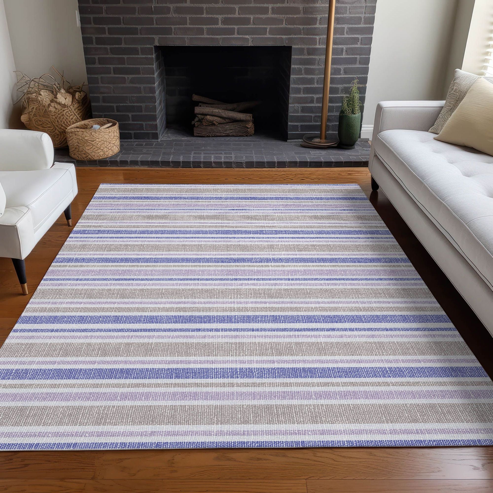 Machine Made ACN531 Navy Blue Rugs 