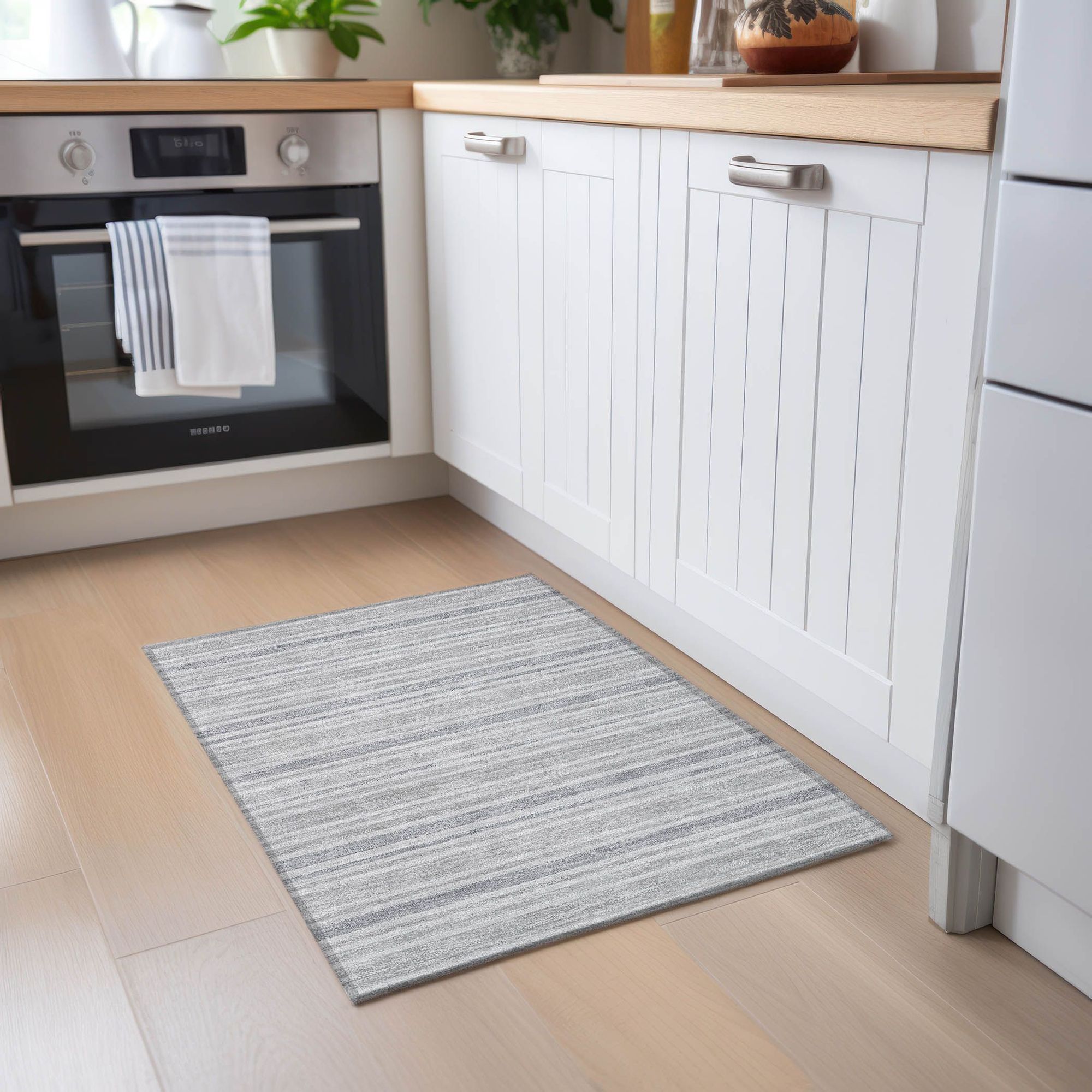 Machine Made ACN531 Silver Gray Rugs 