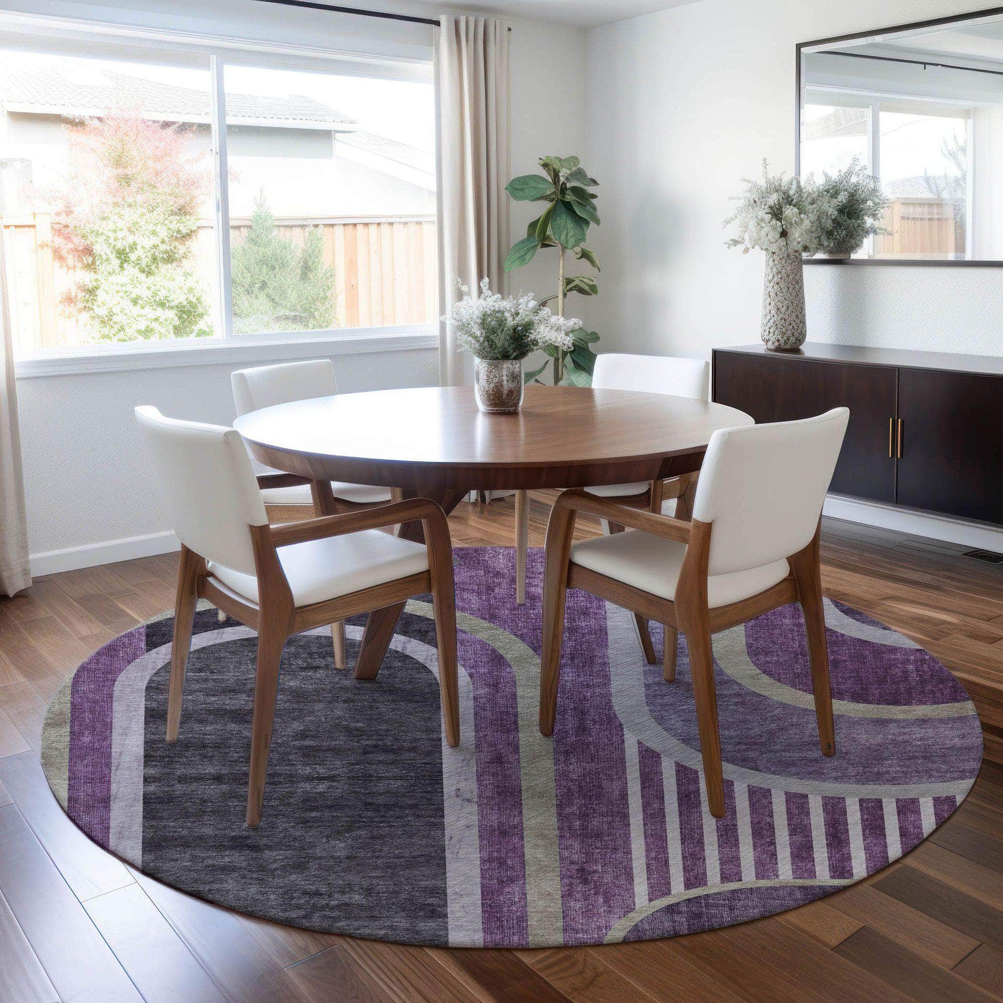 Machine Made ACN532 Purple  Rugs 