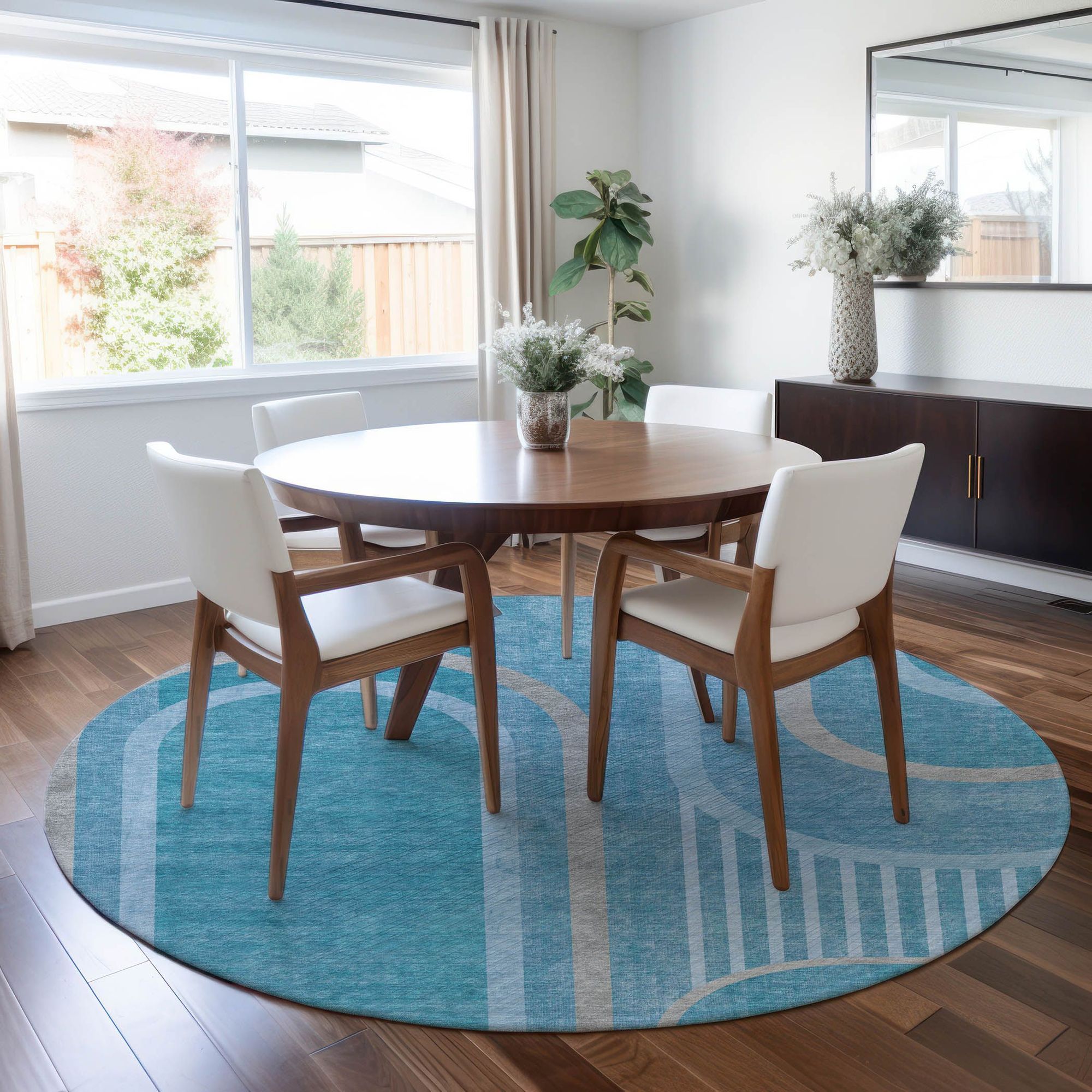Machine Made ACN532 Teal  Rugs 