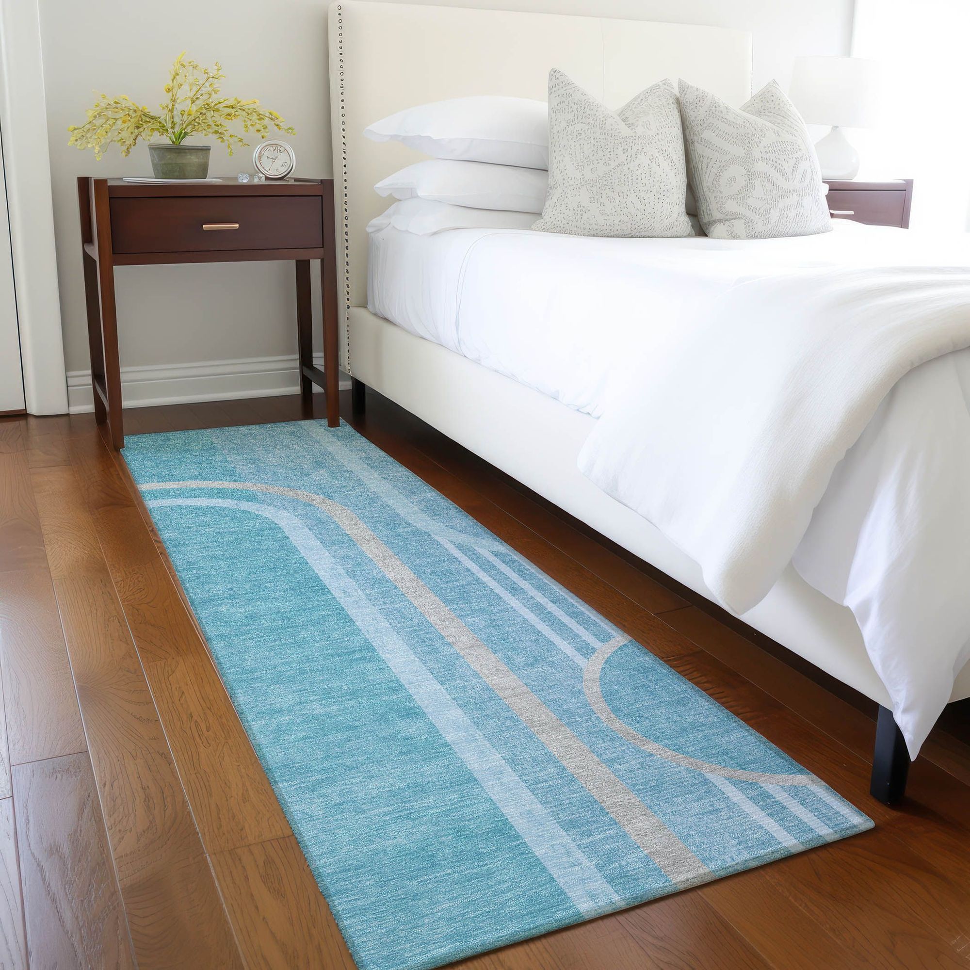 Machine Made ACN532 Teal  Rugs 