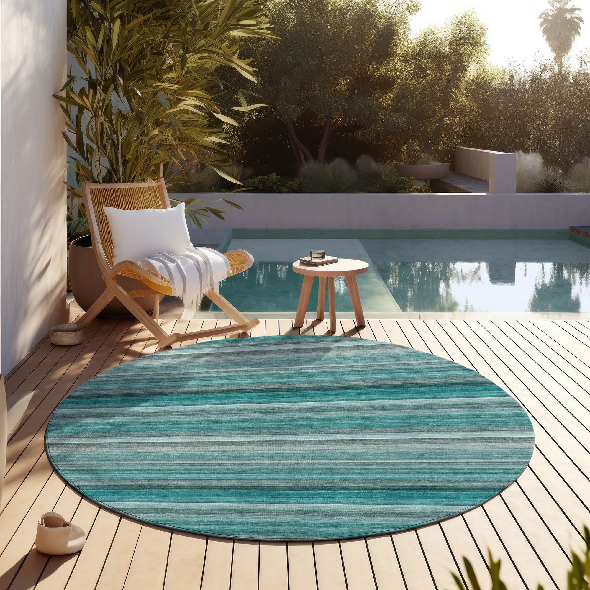 Machine Made ACN535 Teal  Rugs 