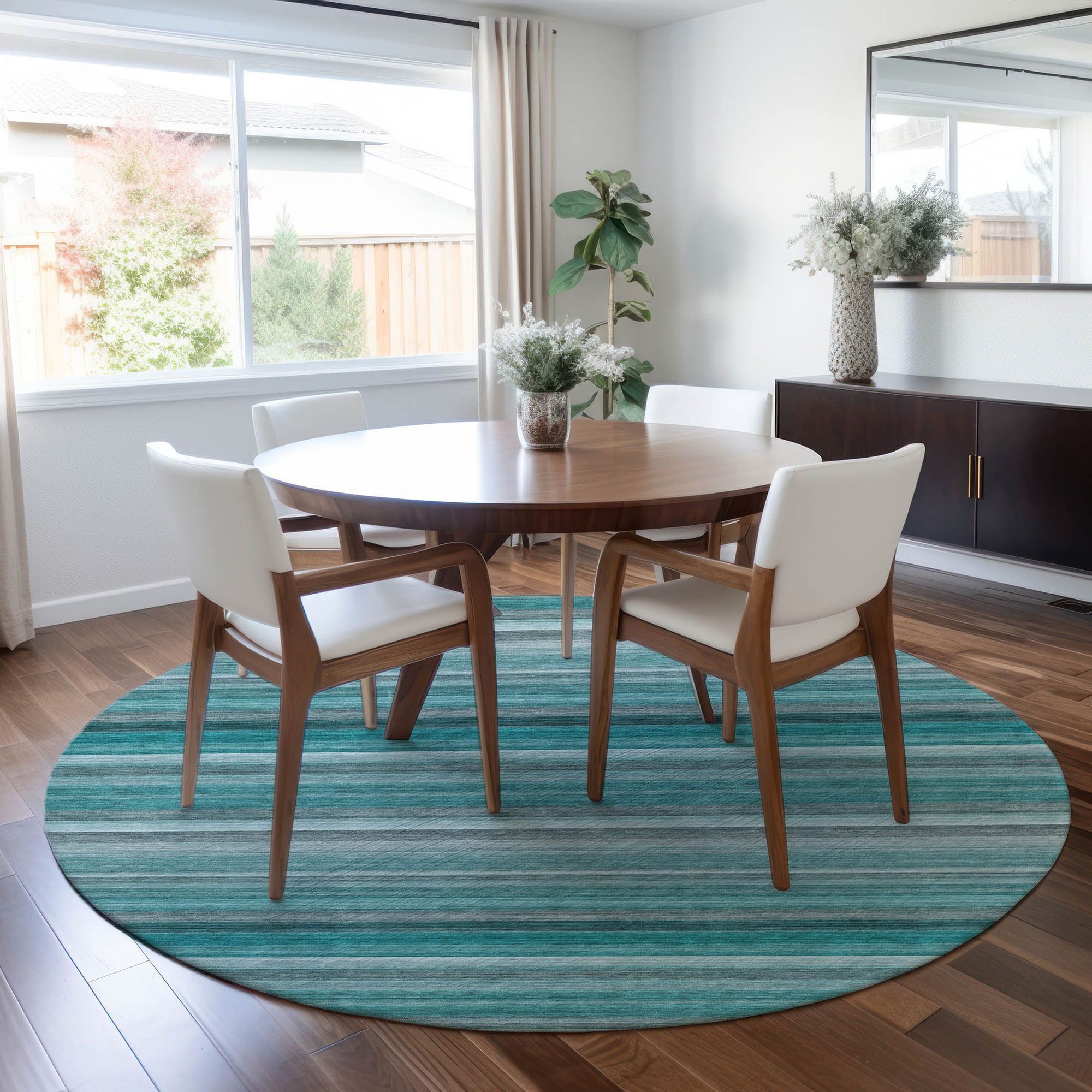 Machine Made ACN535 Teal  Rugs 