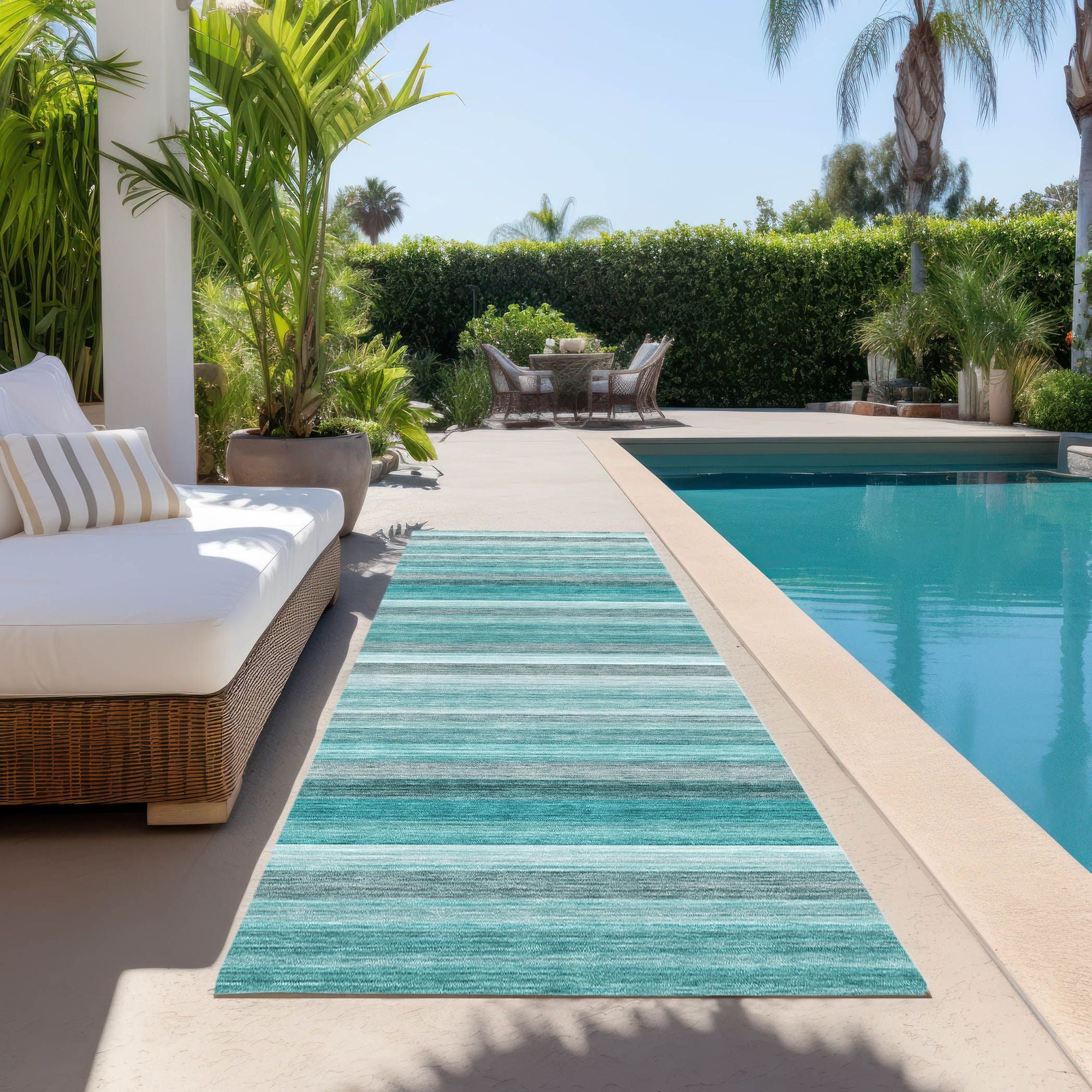 Machine Made ACN535 Teal  Rugs 