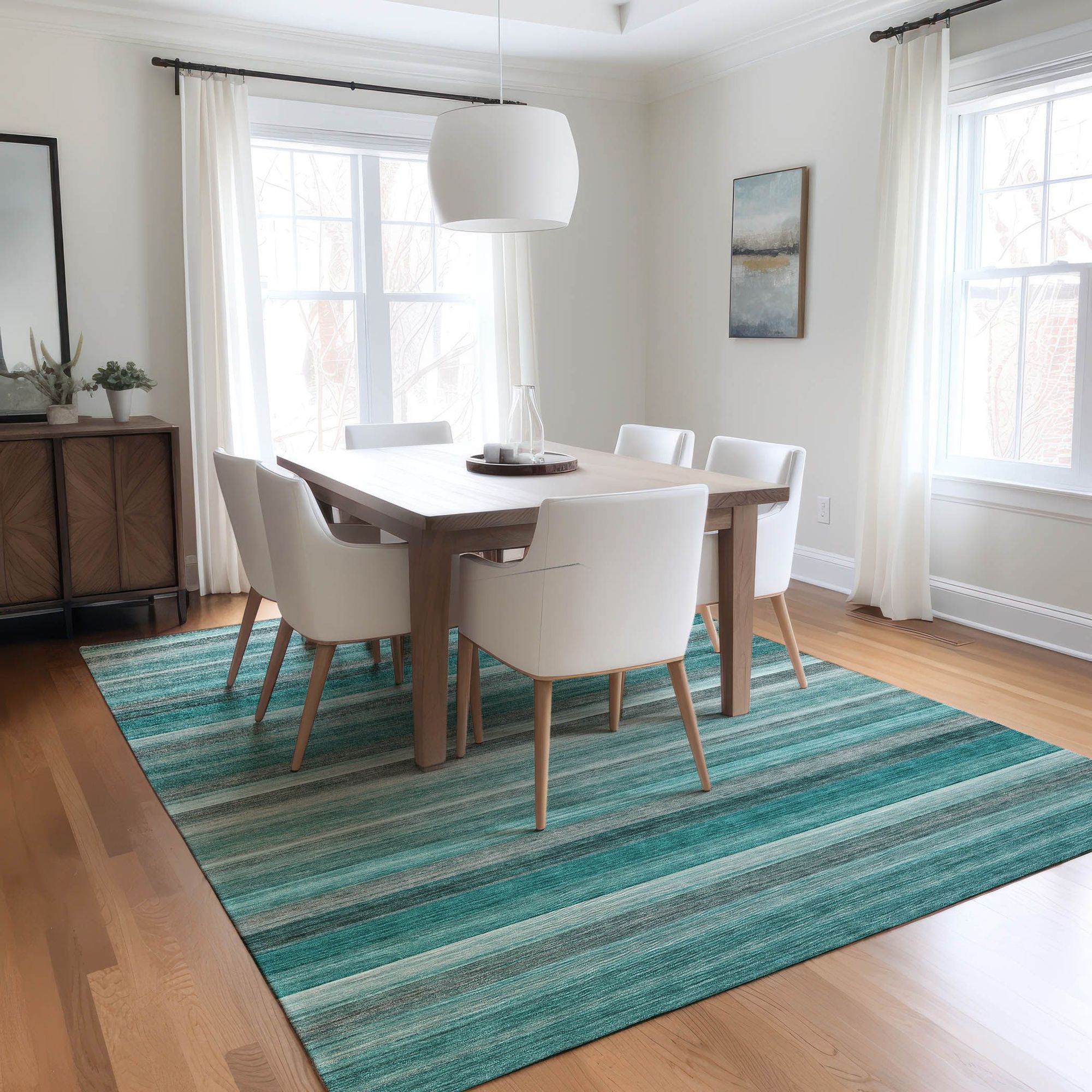 Machine Made ACN535 Teal  Rugs 