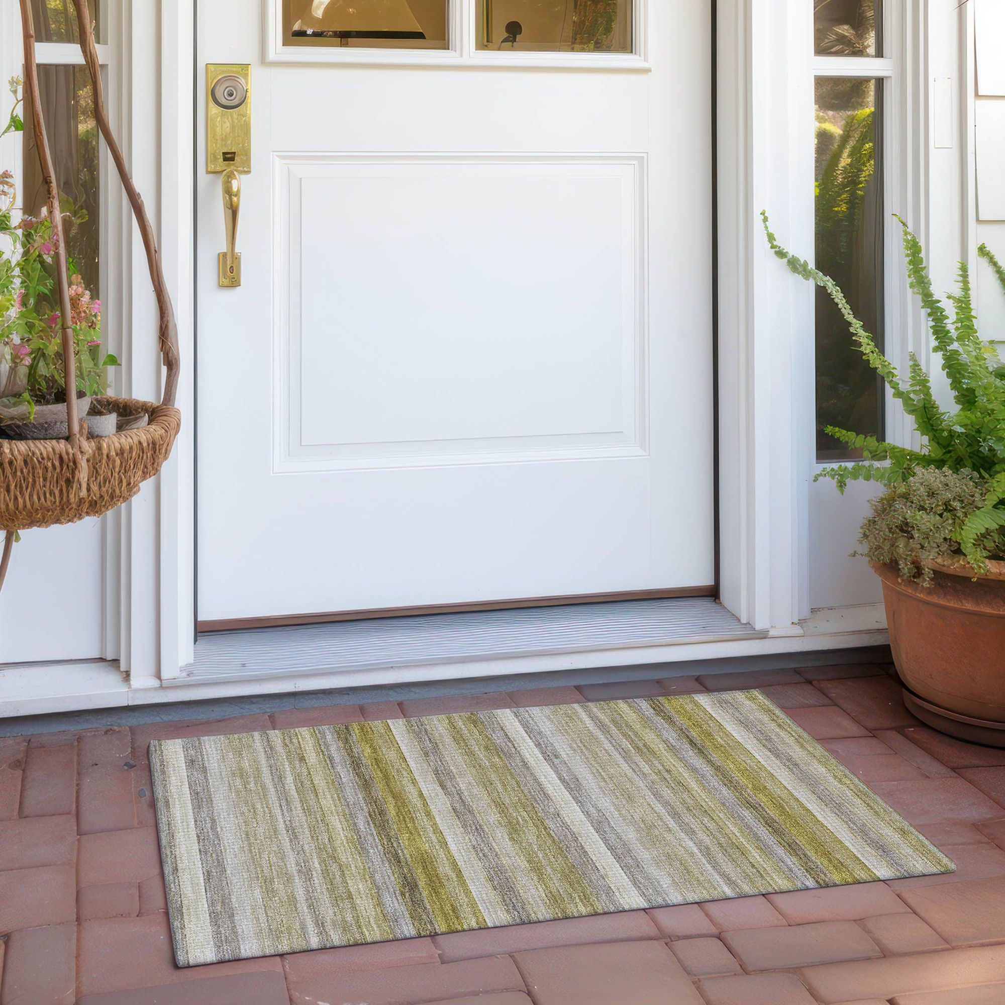Machine Made ACN535 Wheat Gold Rugs 