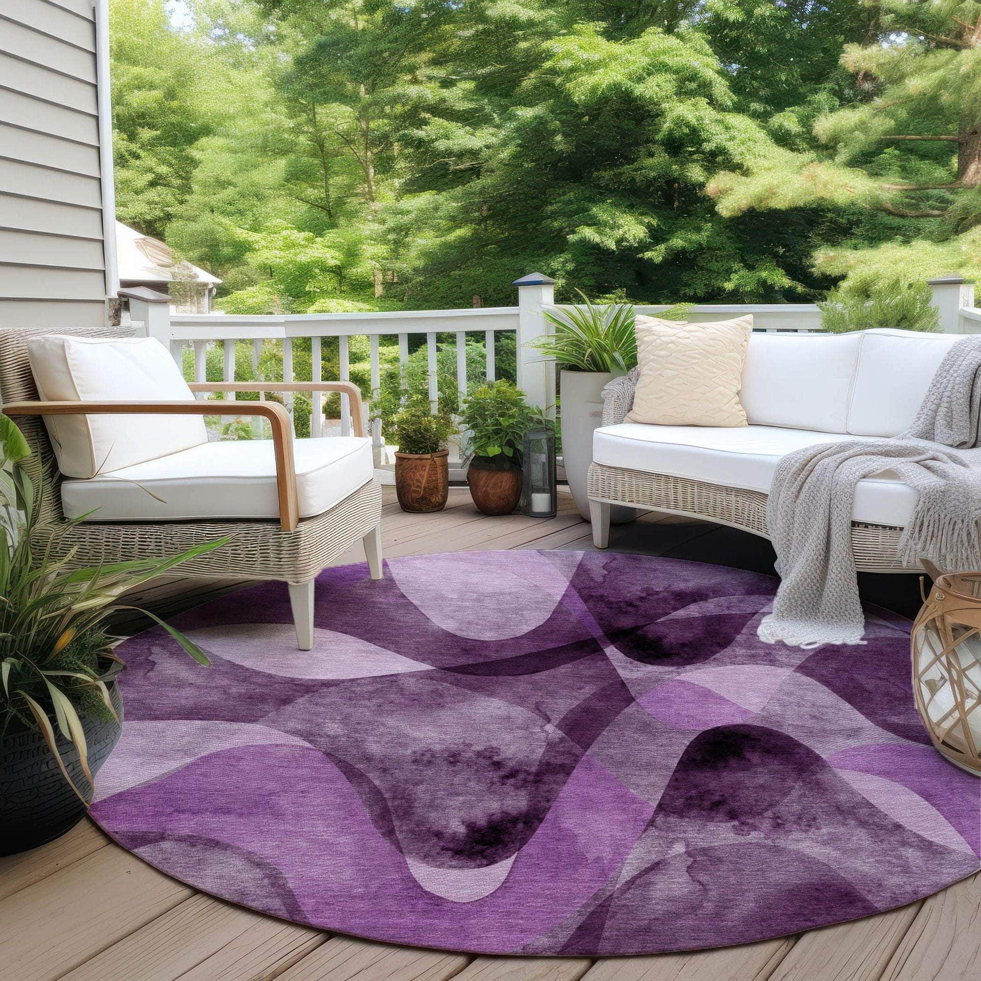 Machine Made ACN536 Purple  Rugs 