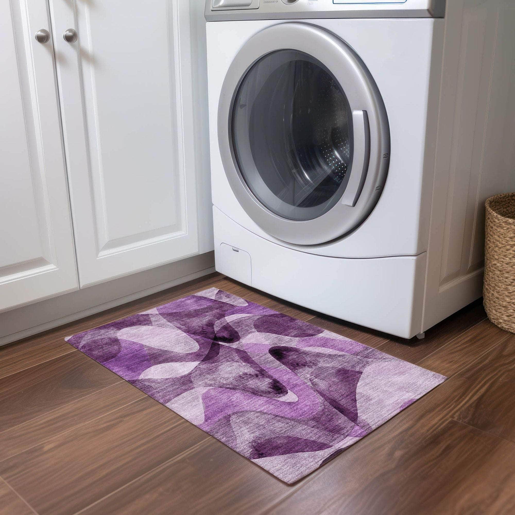 Machine Made ACN536 Purple  Rugs 