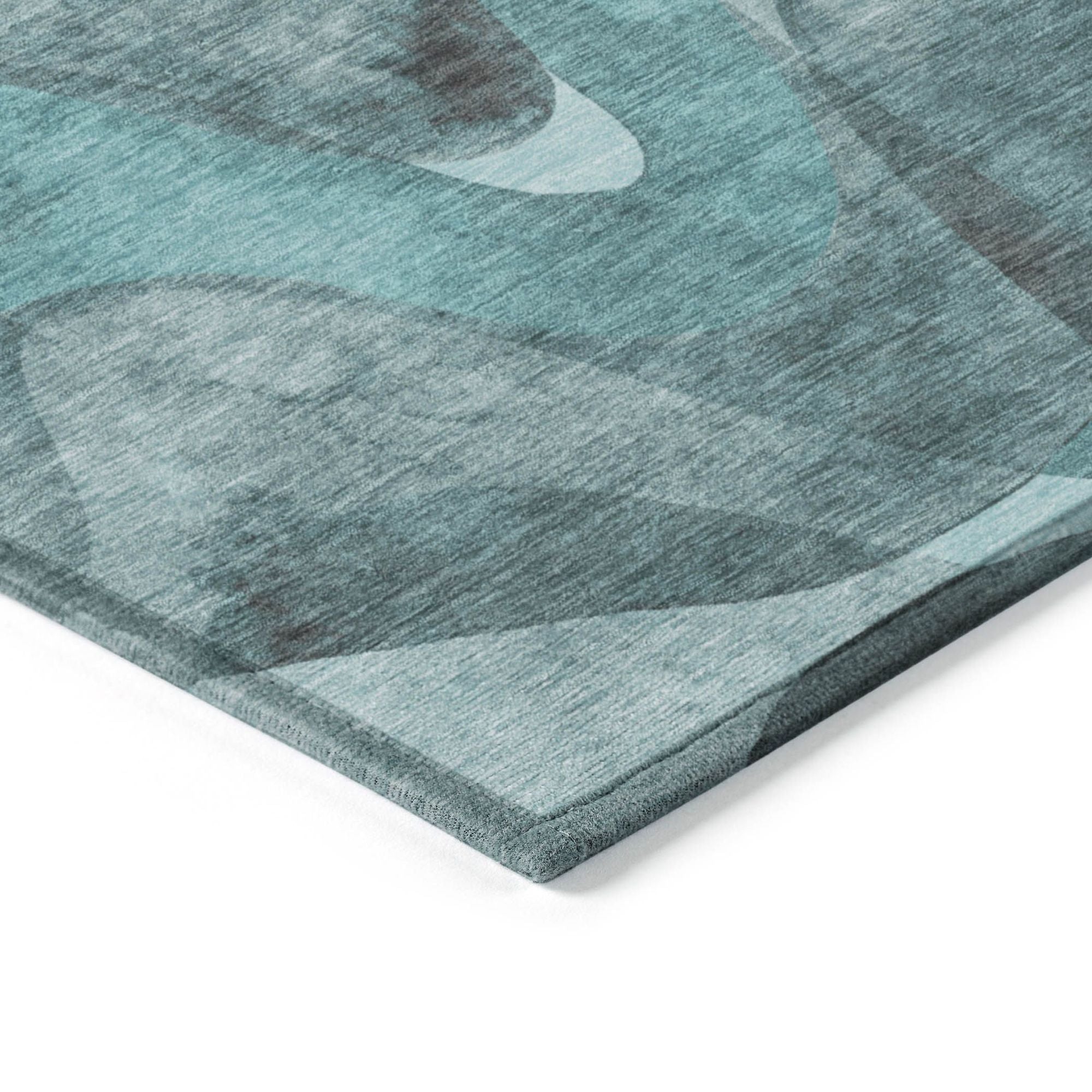 Machine Made ACN536 Teal  Rugs 