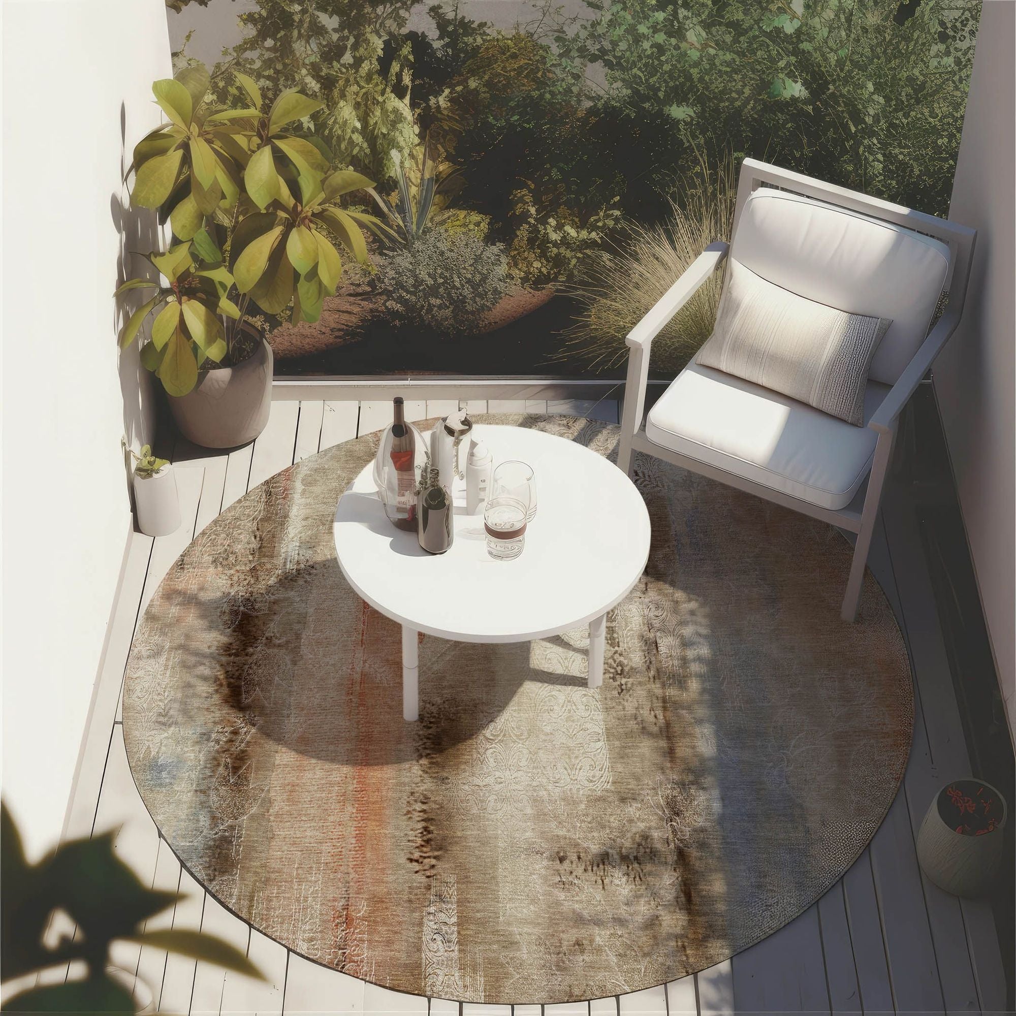 Machine Made ACN537 Beige Brown Rugs 