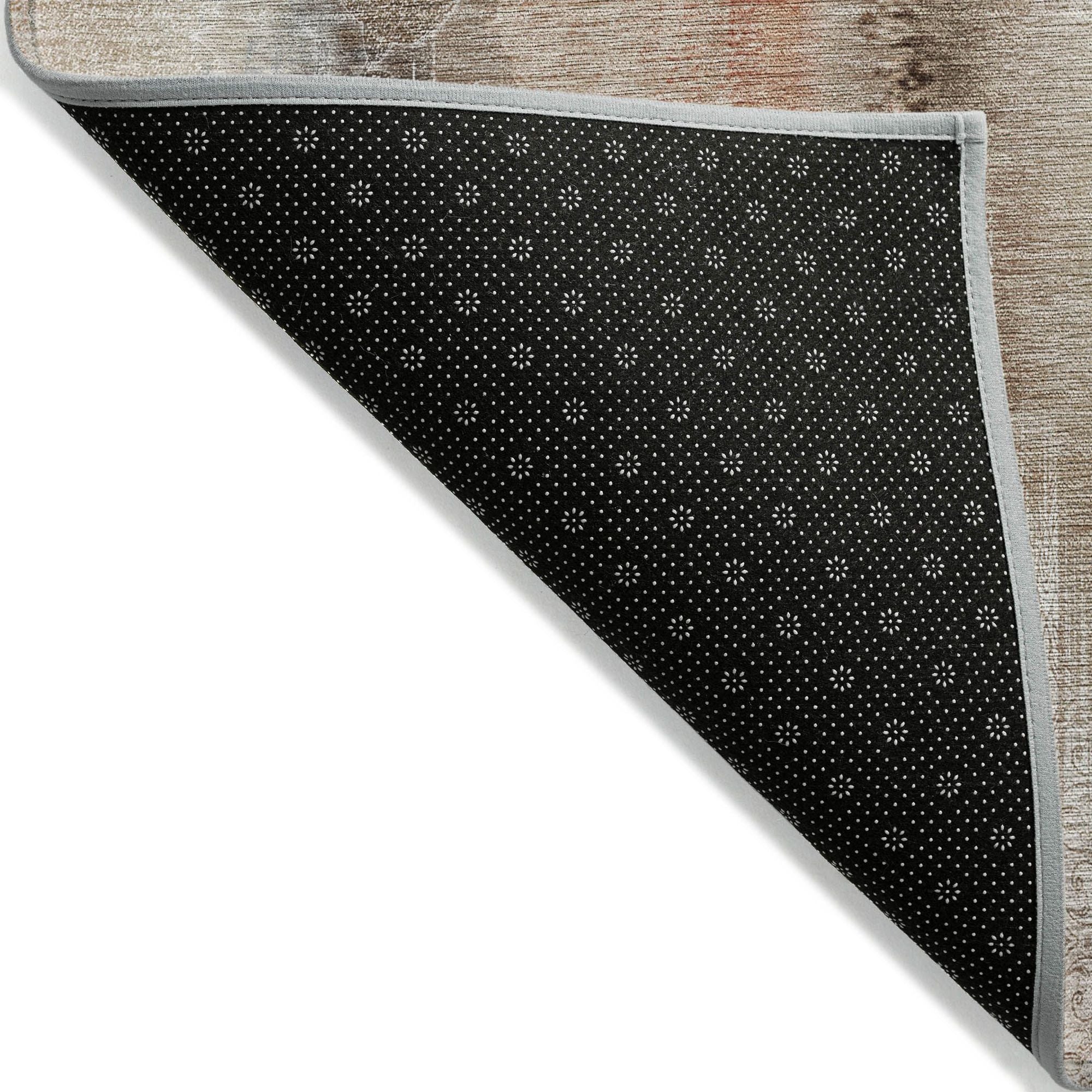 Machine Made ACN537 Beige Brown Rugs 