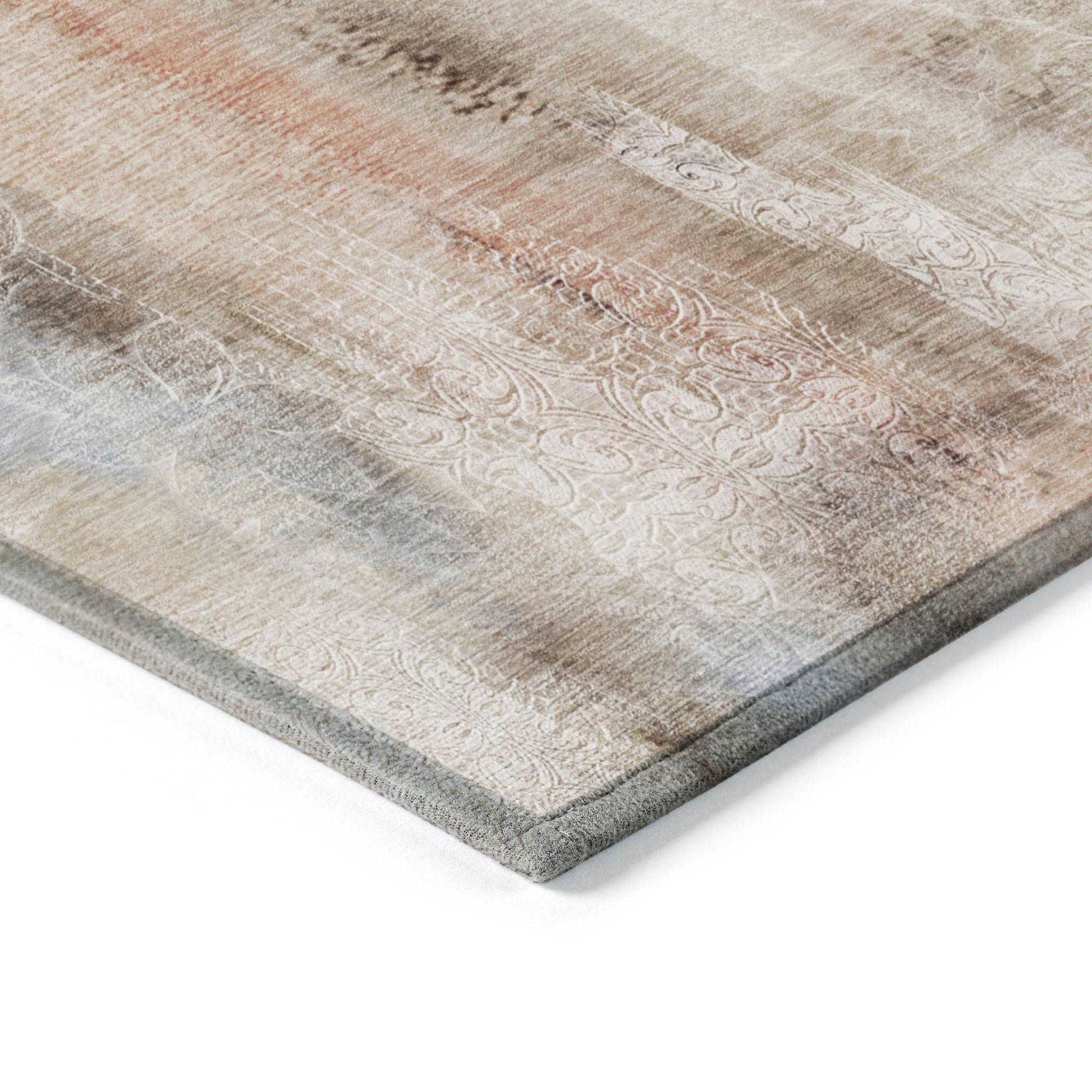 Machine Made ACN537 Beige Brown Rugs 