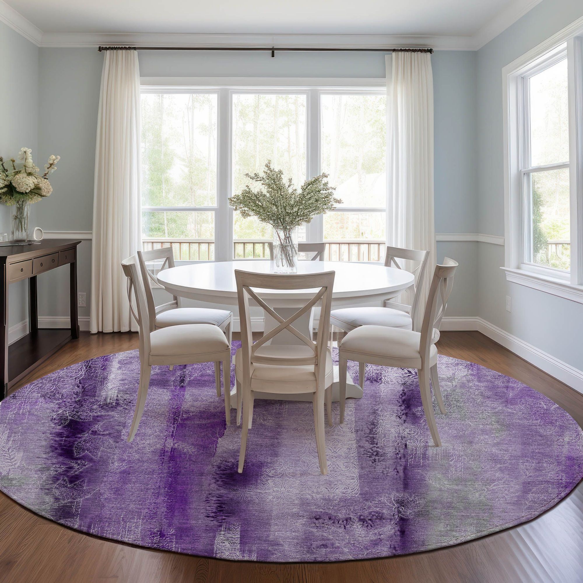 Machine Made ACN537 Purple  Rugs 