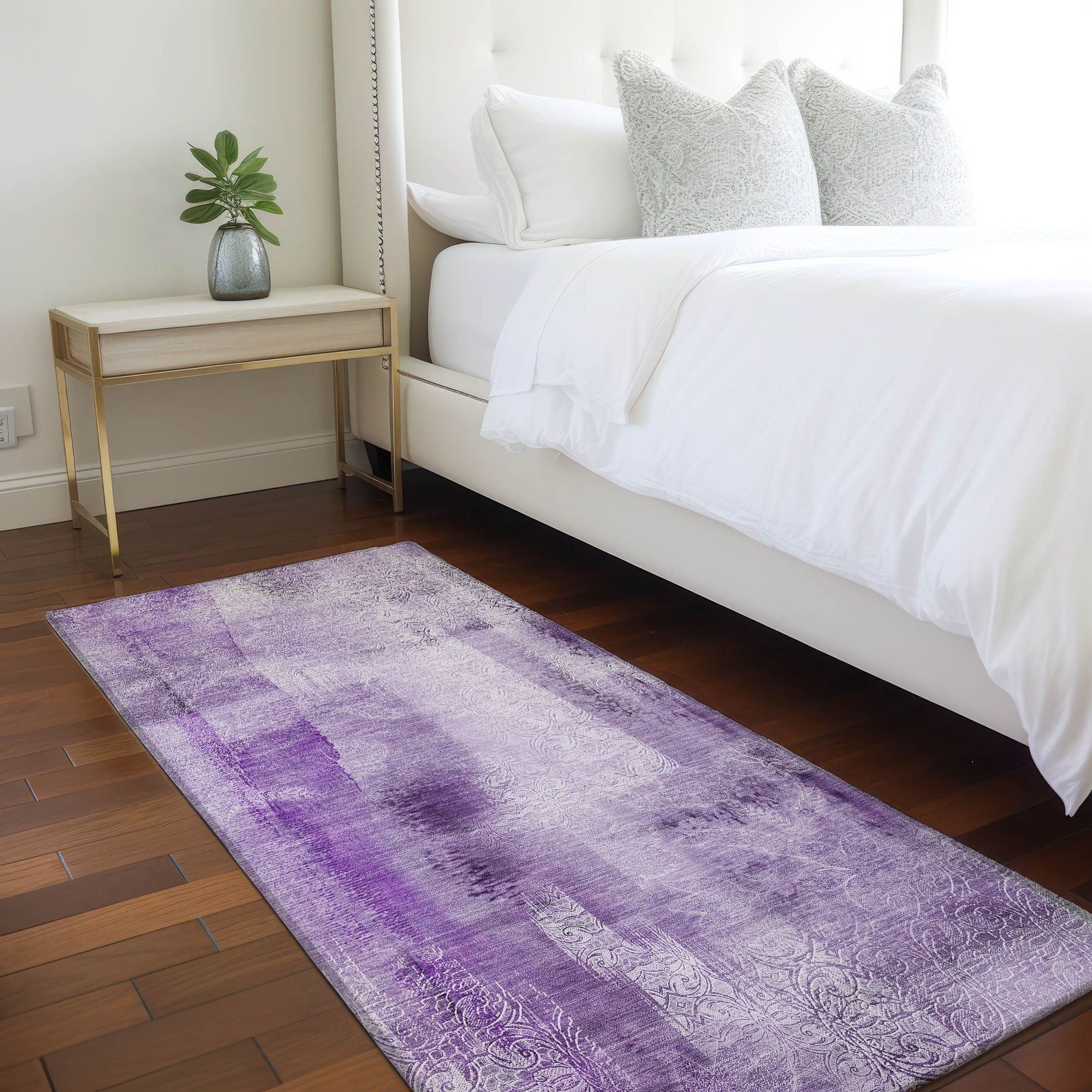 Machine Made ACN537 Purple  Rugs 