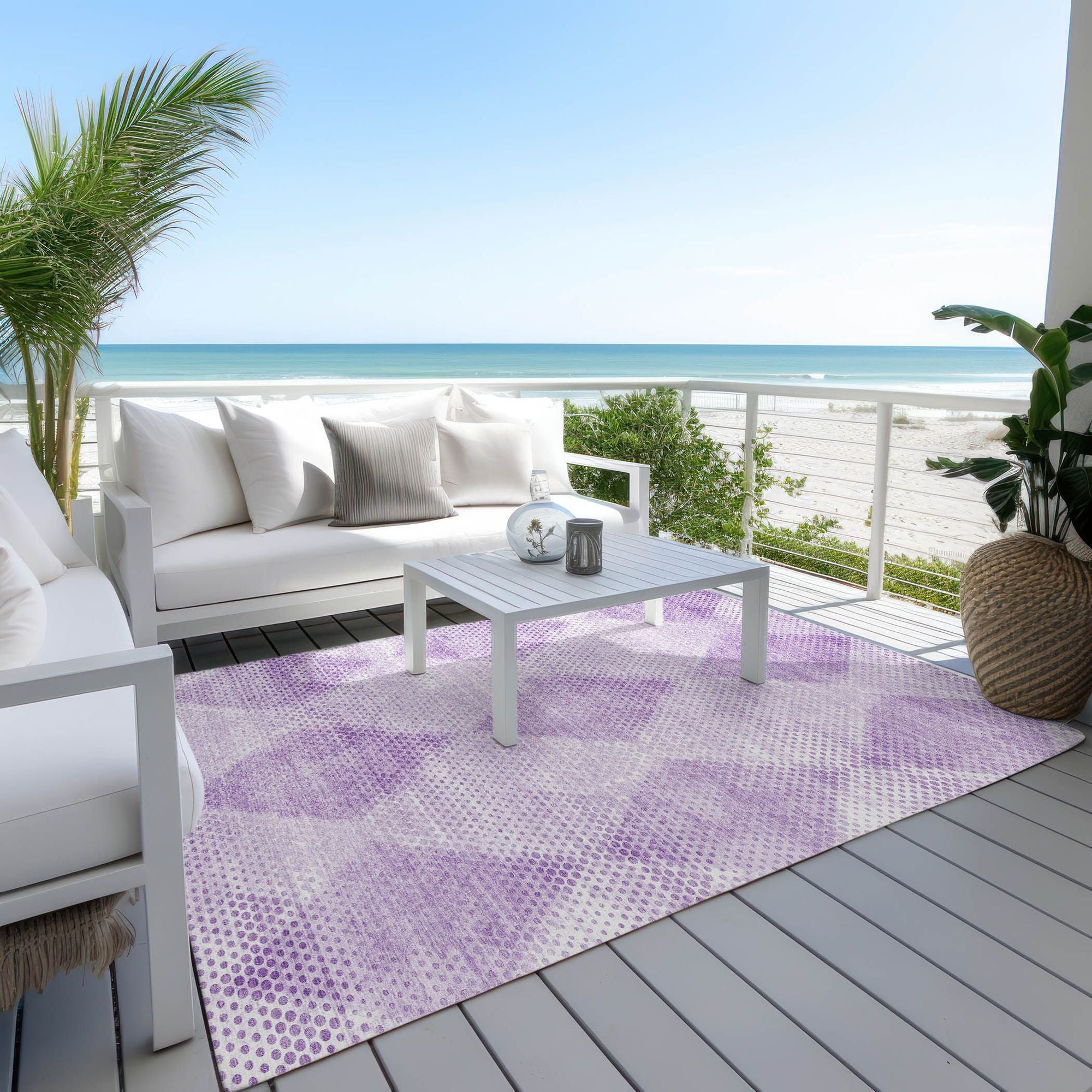 Machine Made ACN539 Lavender Purple Rugs 