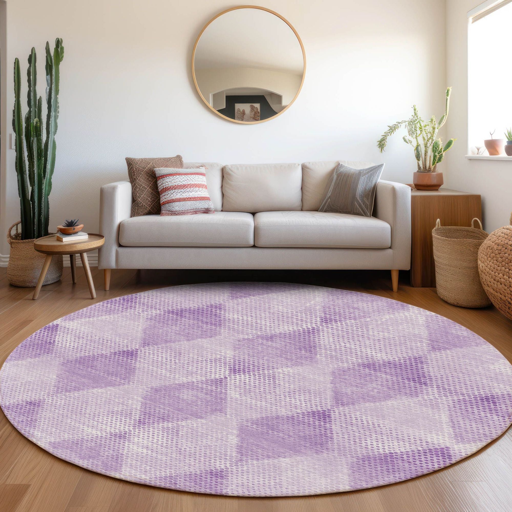 Machine Made ACN539 Lavender Purple Rugs 