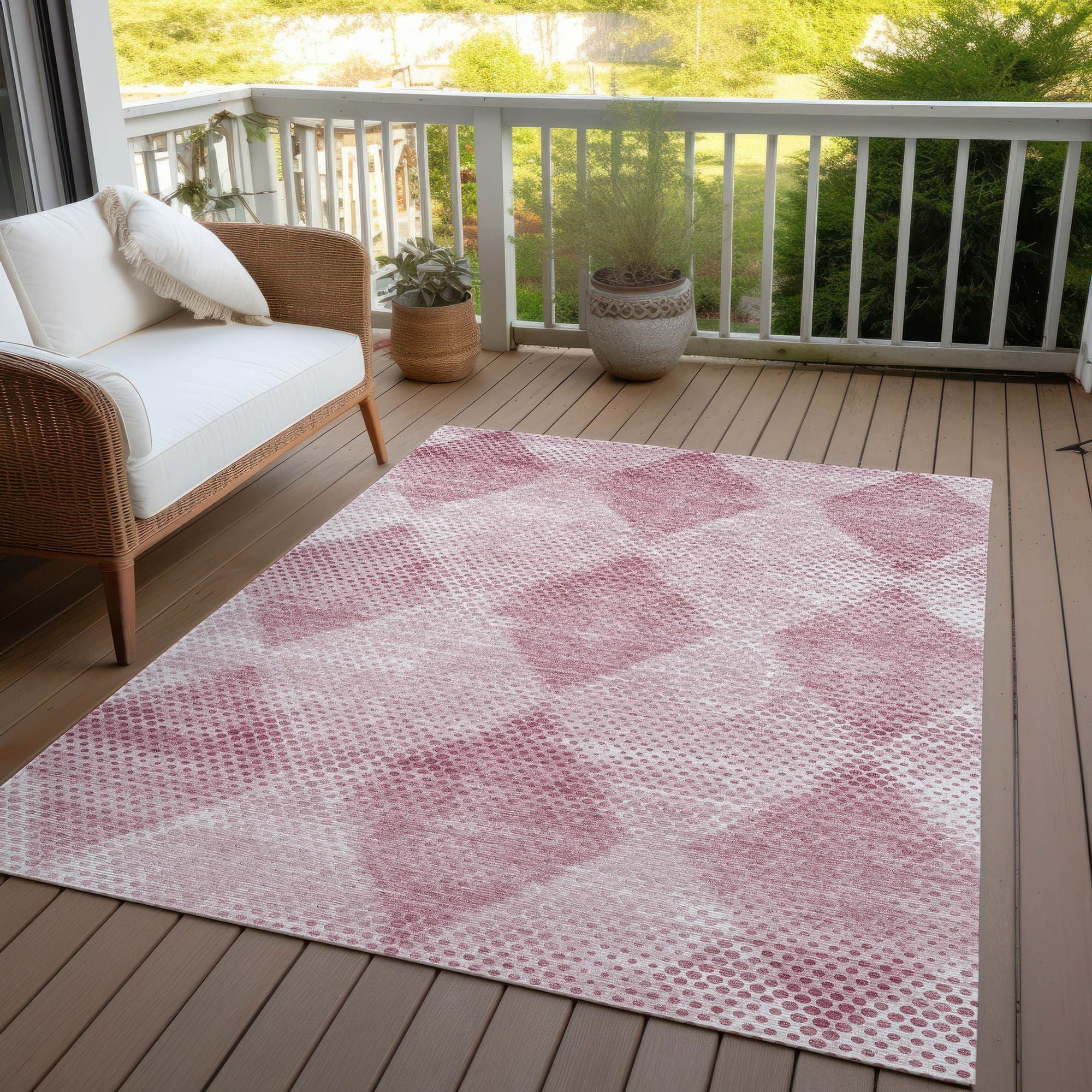 Machine Made ACN539 Merlot Red Rugs 