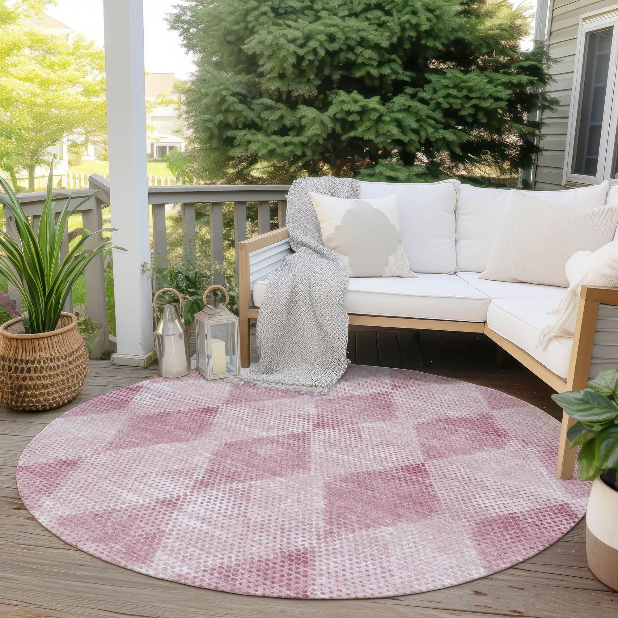 Machine Made ACN539 Merlot Red Rugs 