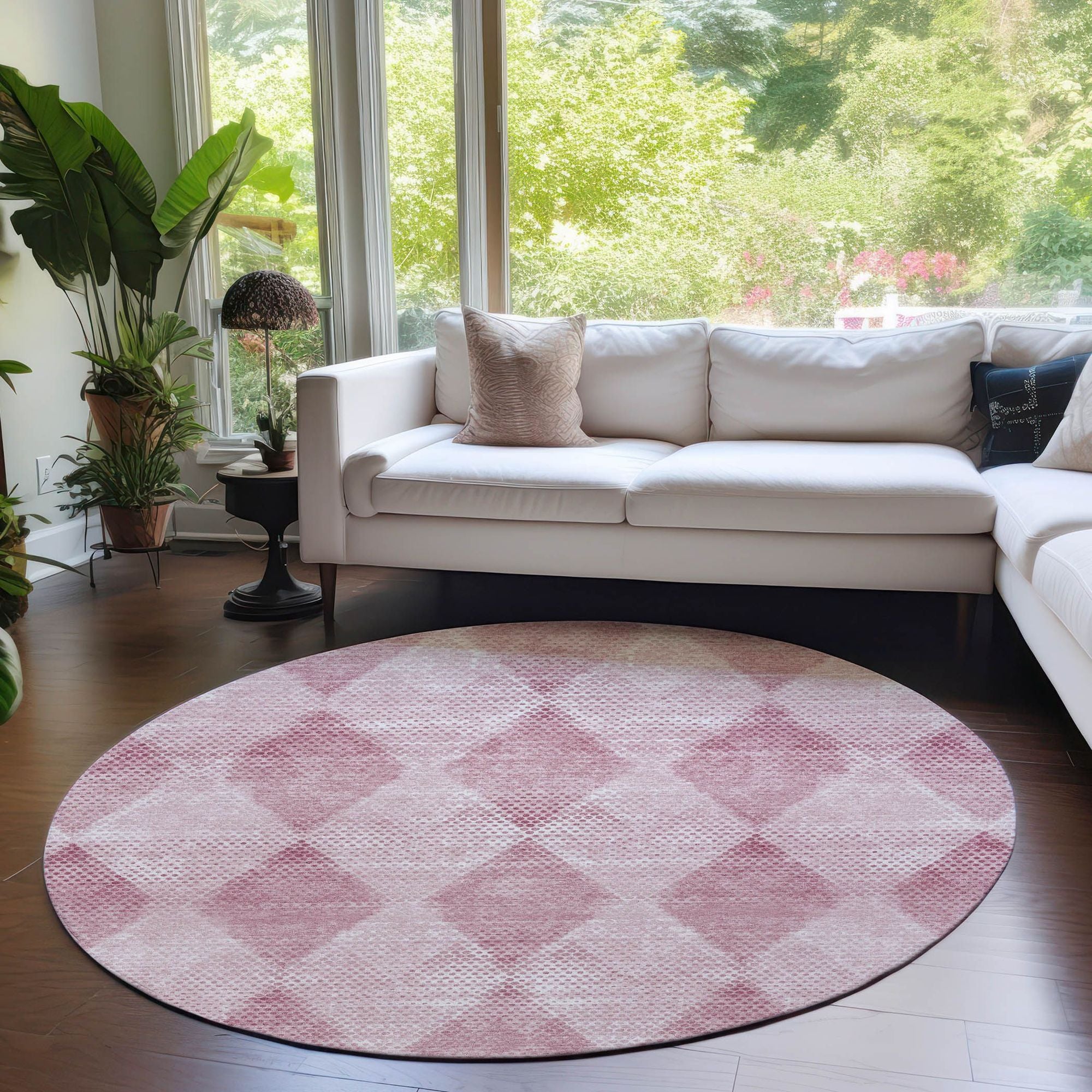 Machine Made ACN539 Merlot Red Rugs 