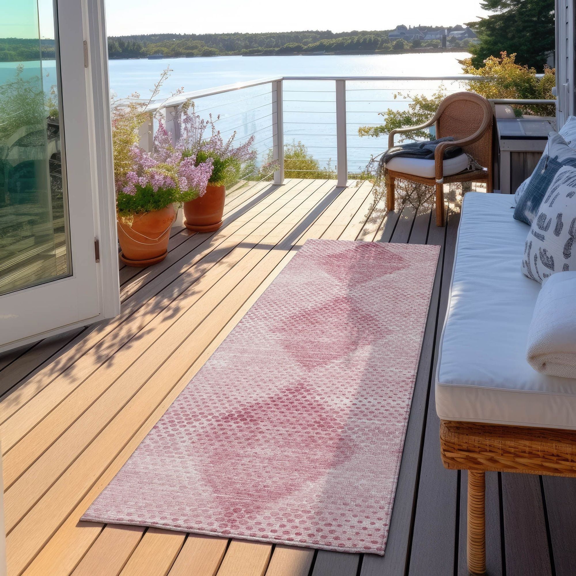 Machine Made ACN539 Merlot Red Rugs 