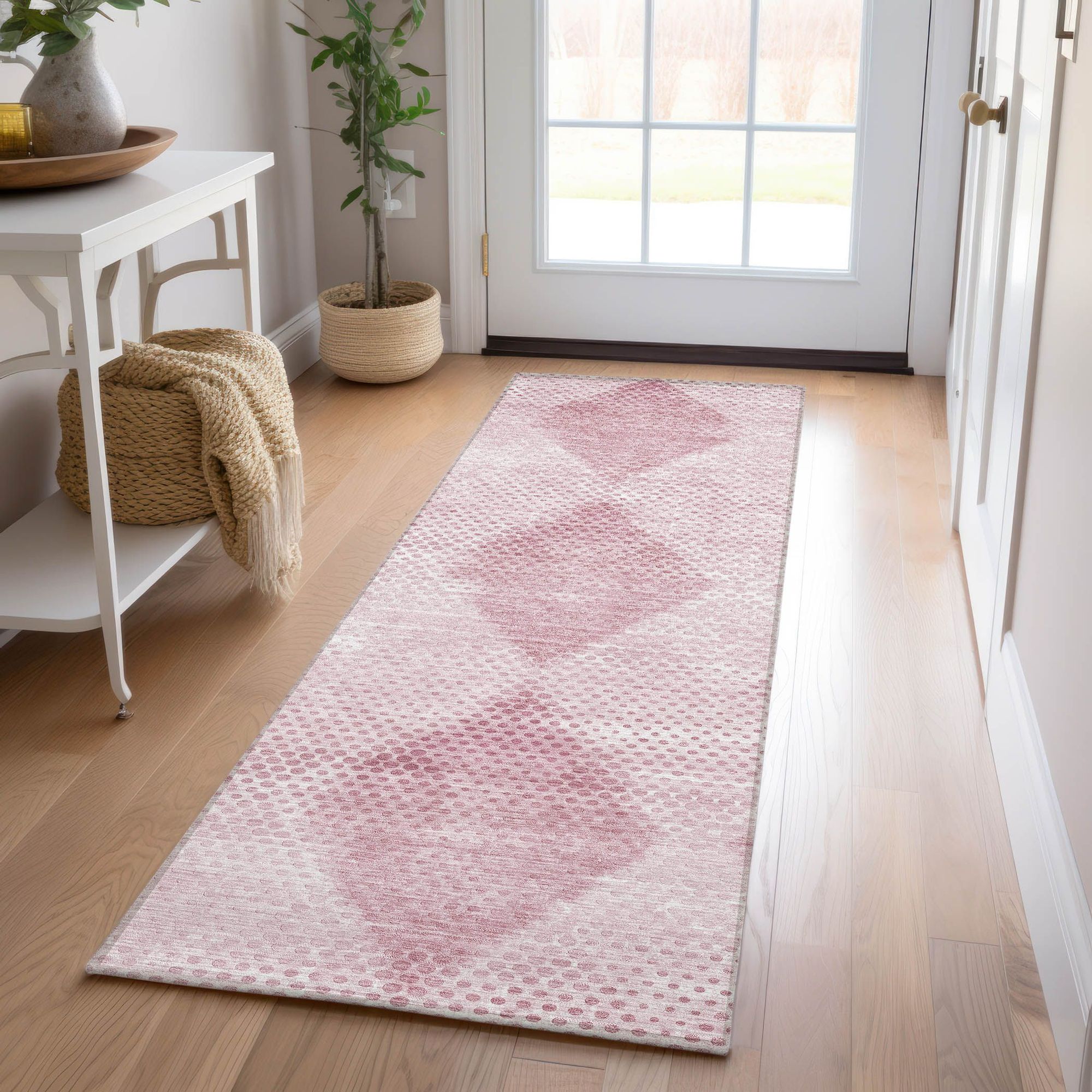 Machine Made ACN539 Merlot Red Rugs 