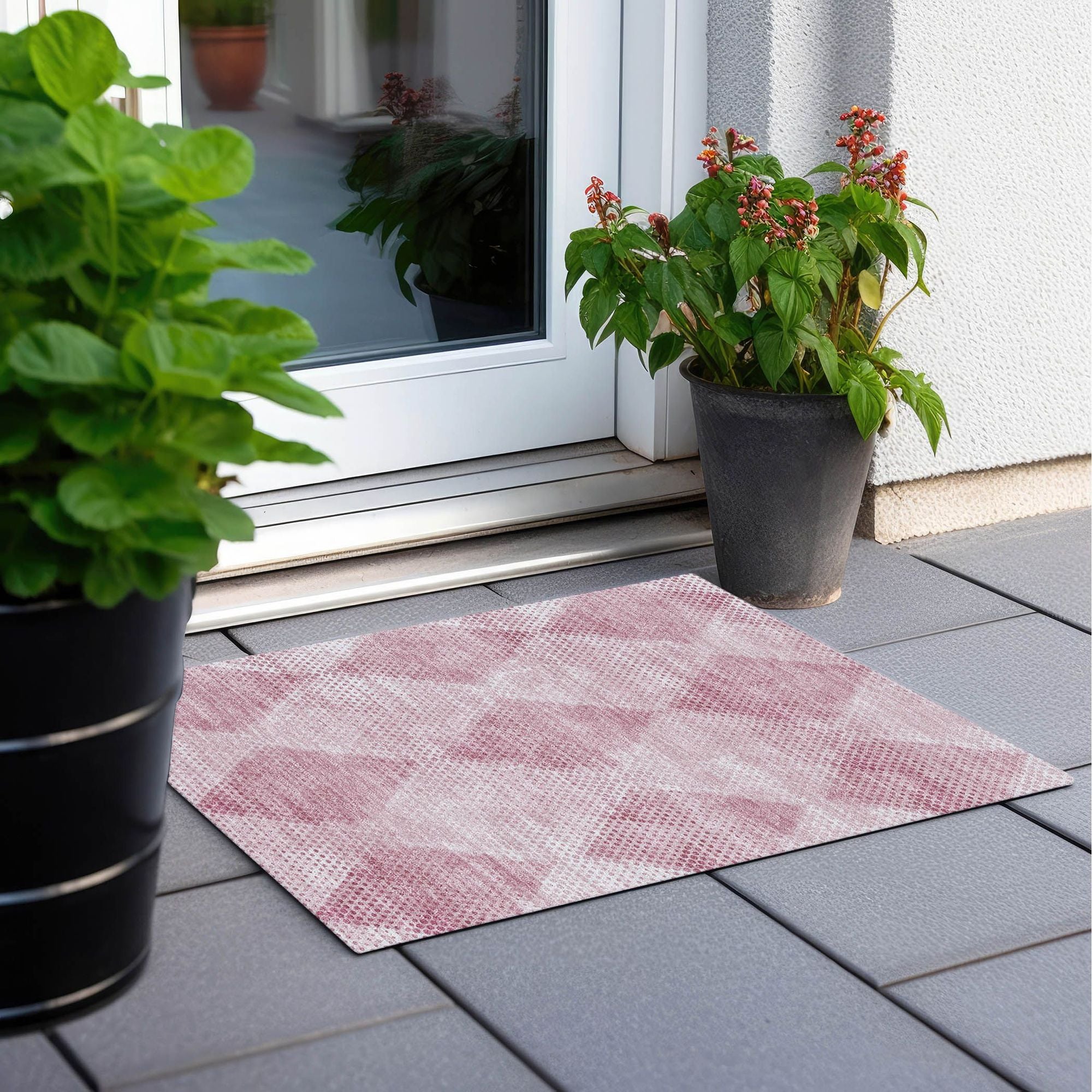 Machine Made ACN539 Merlot Red Rugs 