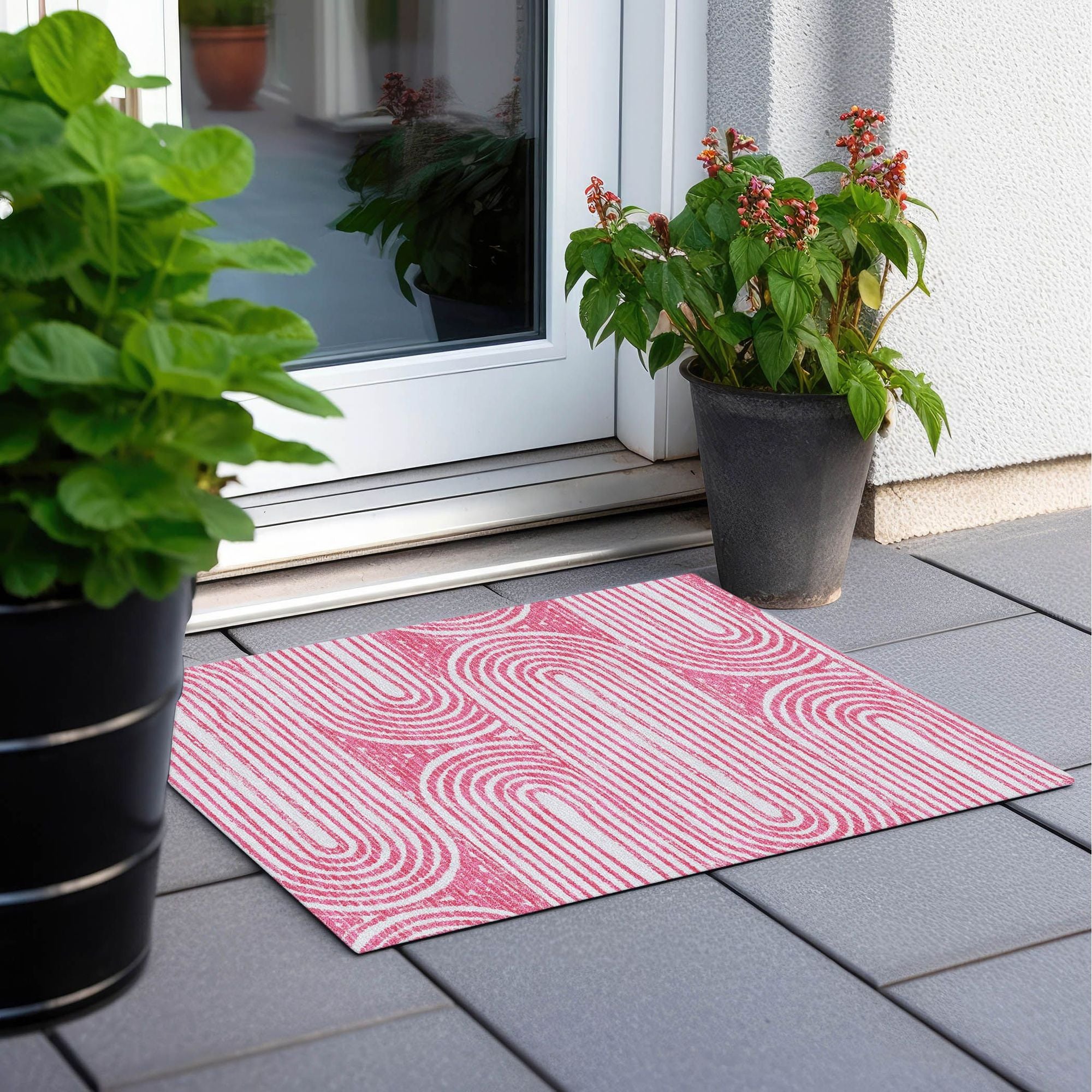 Machine Made ACN540 Blush Pink Rugs 