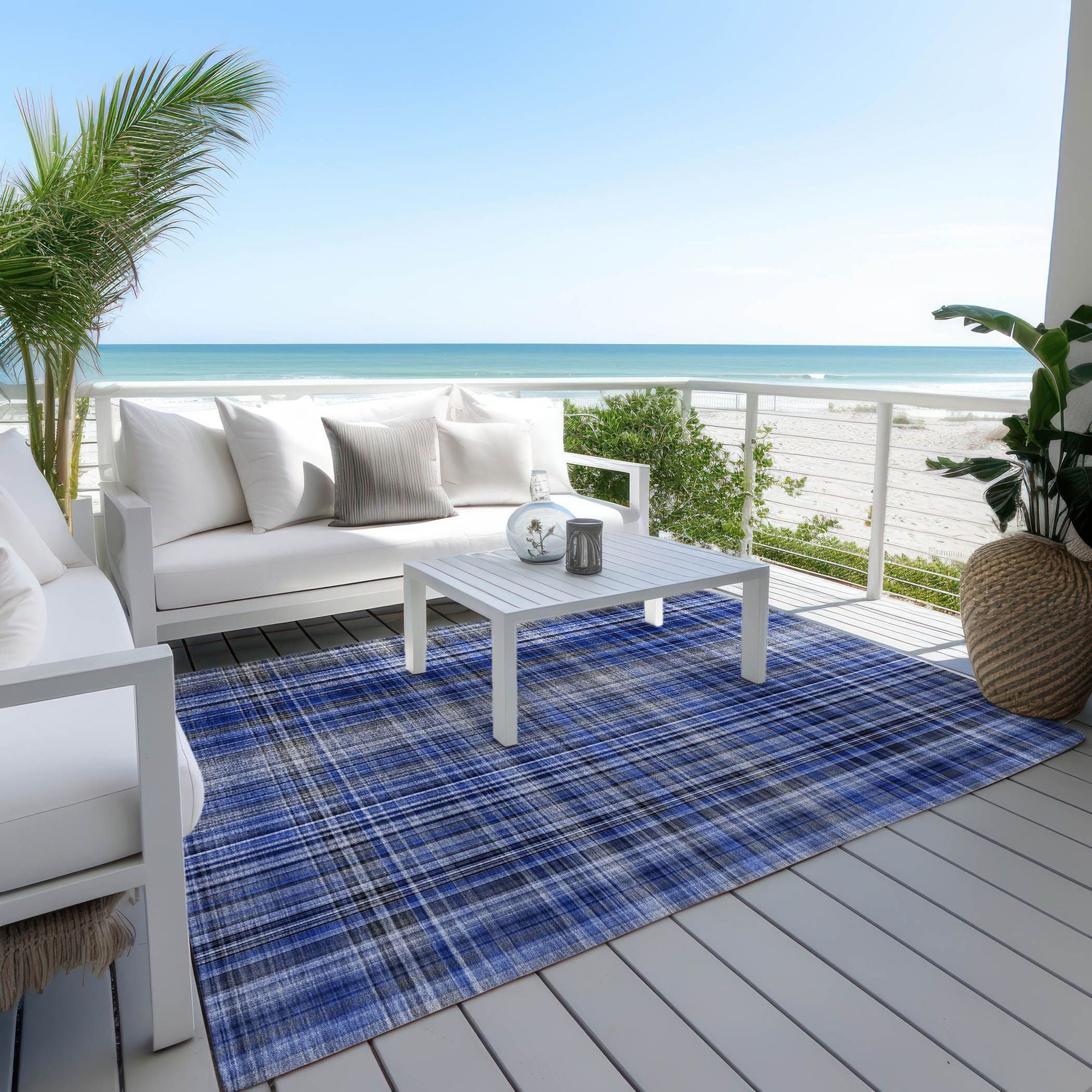 Machine Made ACN541 Navy Blue Rugs 