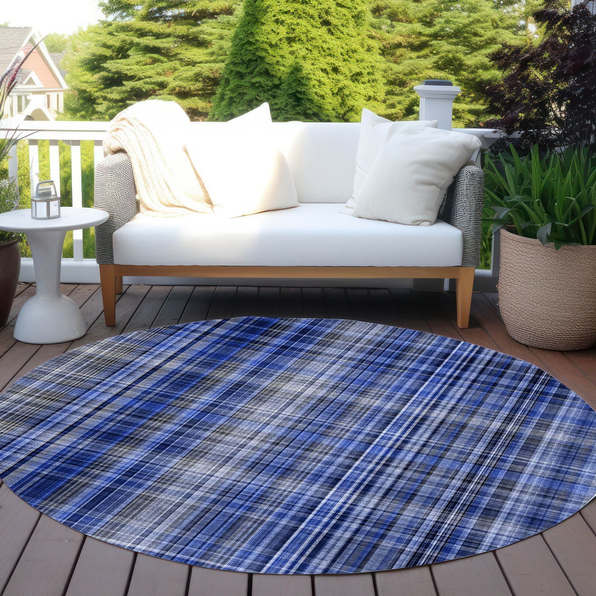 Machine Made ACN541 Navy Blue Rugs 