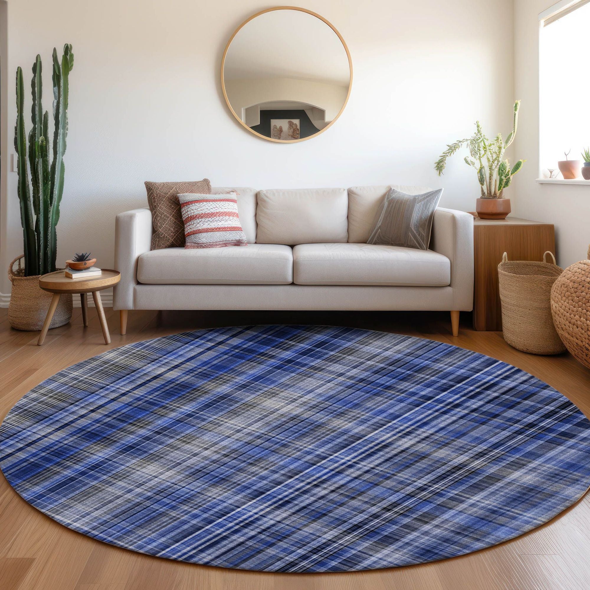 Machine Made ACN541 Navy Blue Rugs 