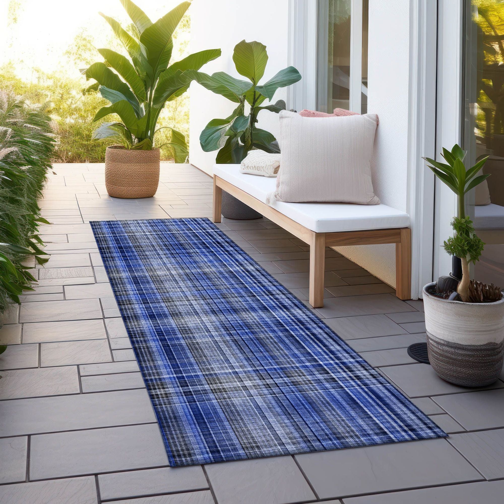 Machine Made ACN541 Navy Blue Rugs 