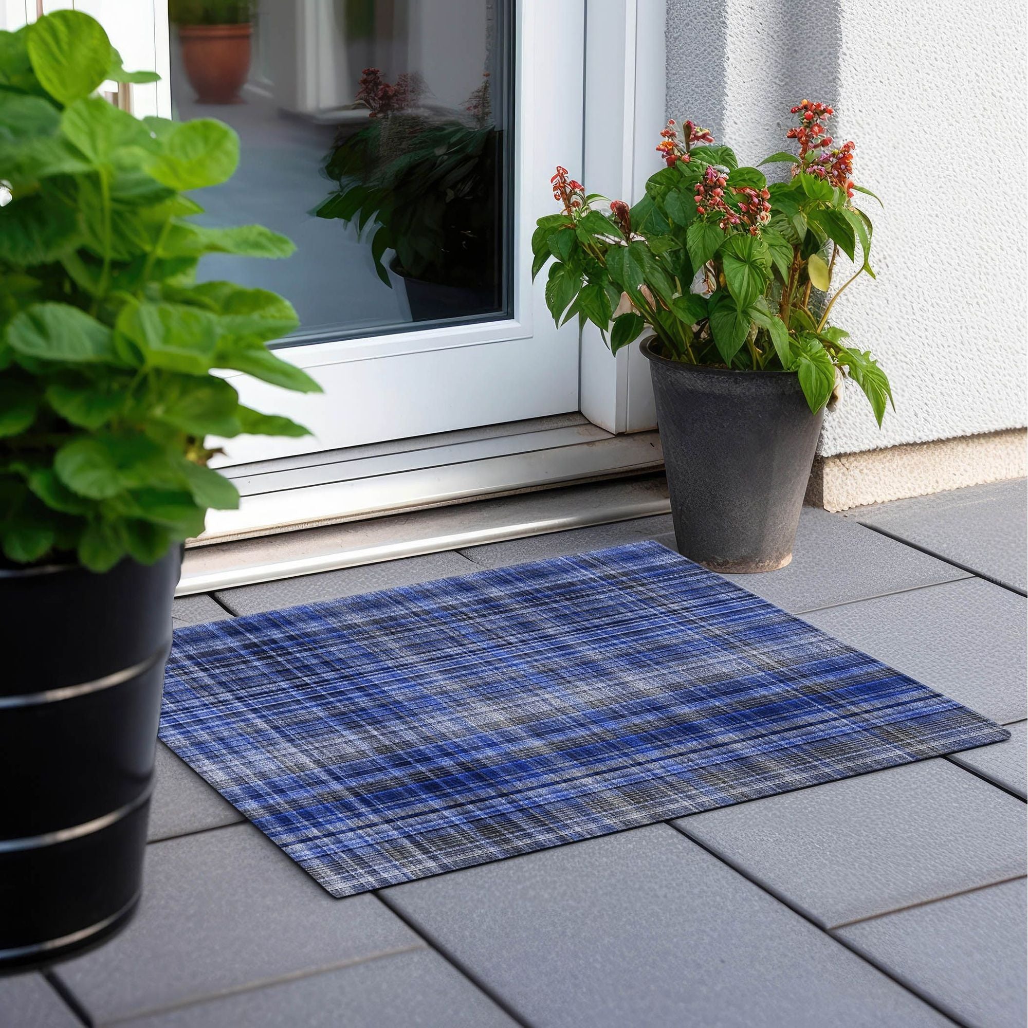 Machine Made ACN541 Navy Blue Rugs 