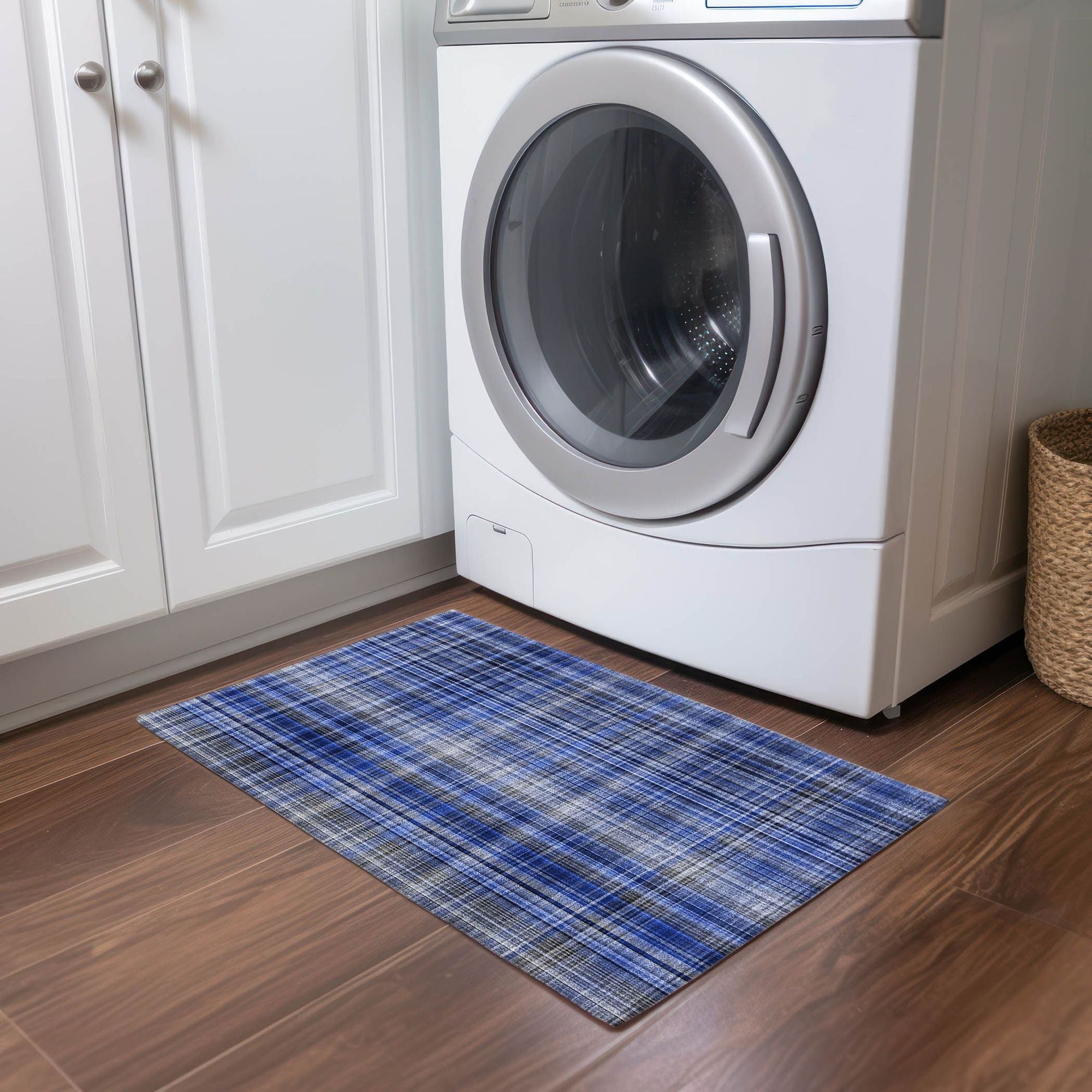 Machine Made ACN541 Navy Blue Rugs 