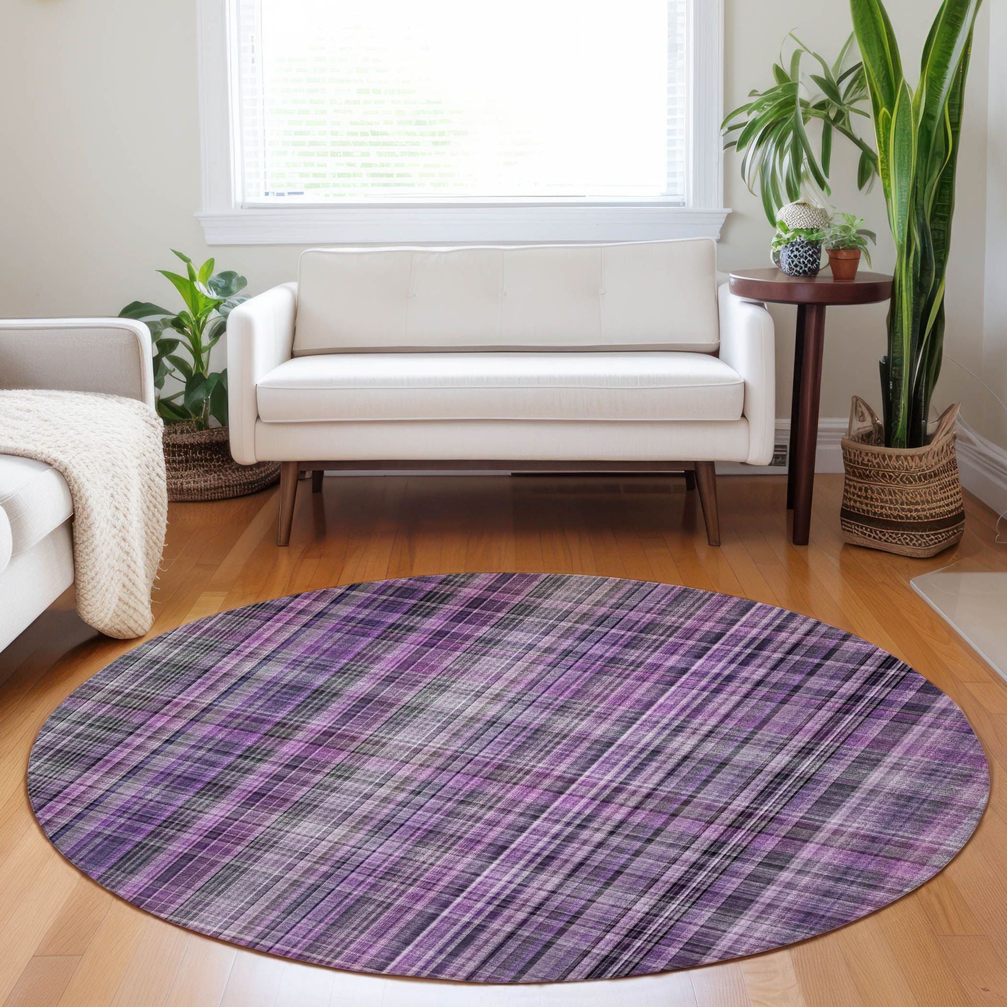 Machine Made ACN541 Purple  Rugs 